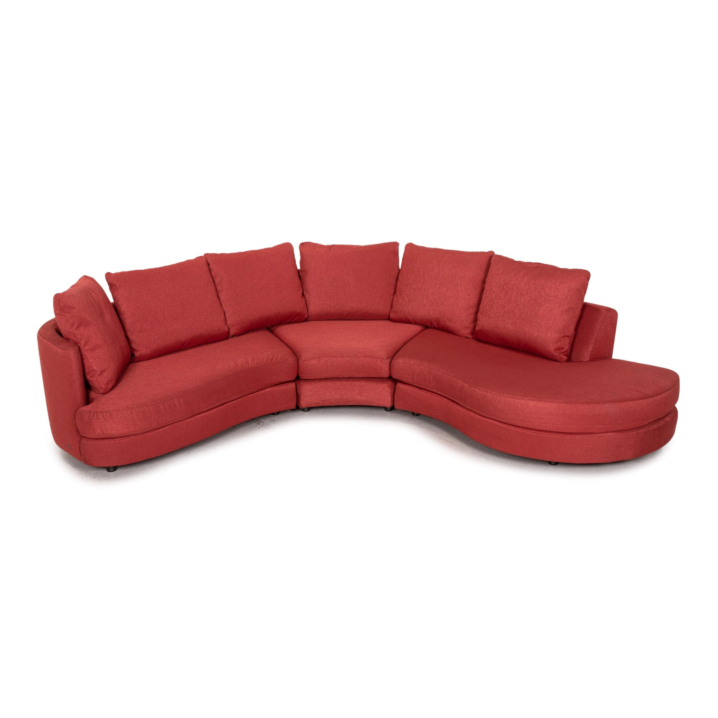 German Rolf Benz Fabric Corner Sofa Red Sofa Couch For Sale