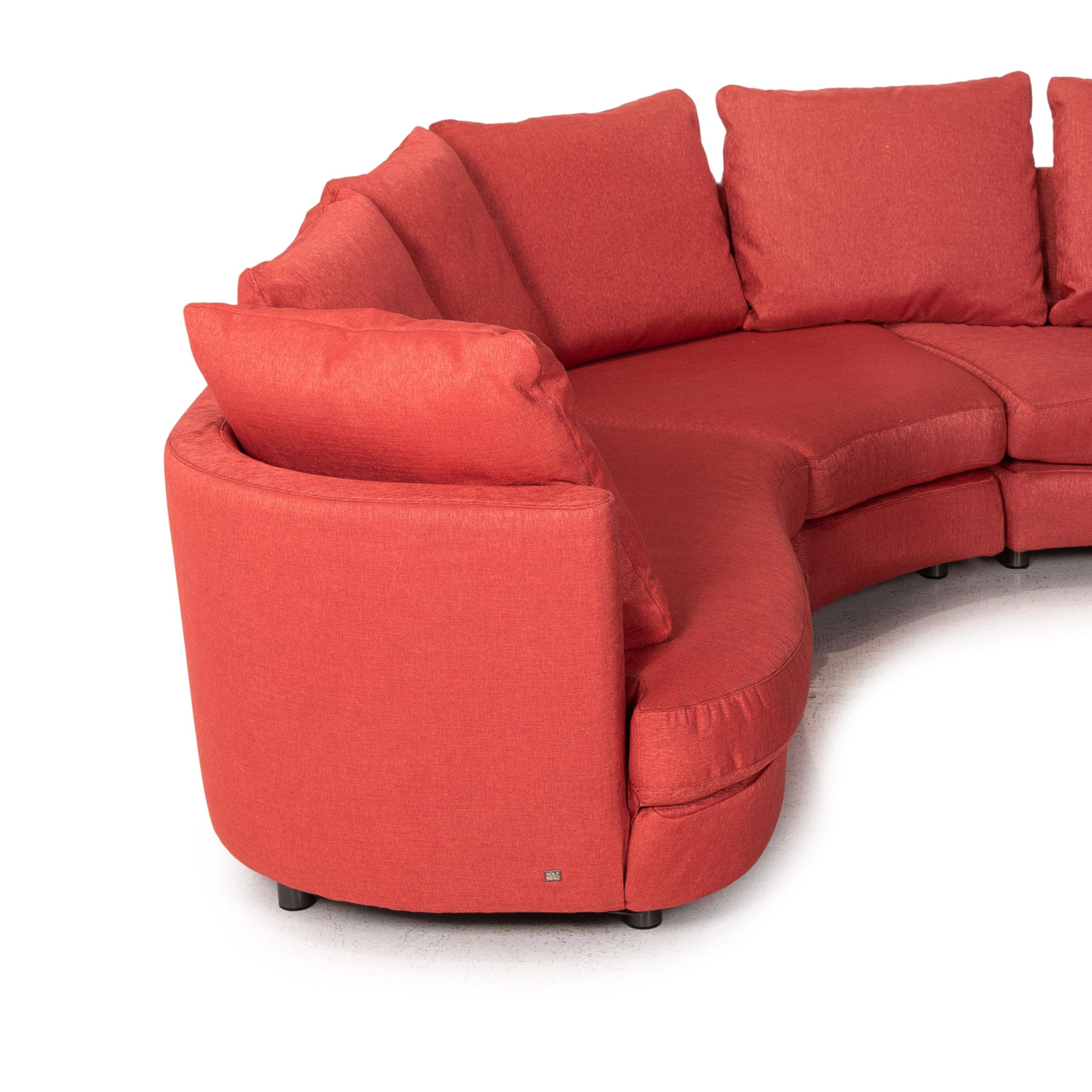 Rolf Benz Fabric Corner Sofa Red Sofa Couch In Fair Condition For Sale In Cologne, DE