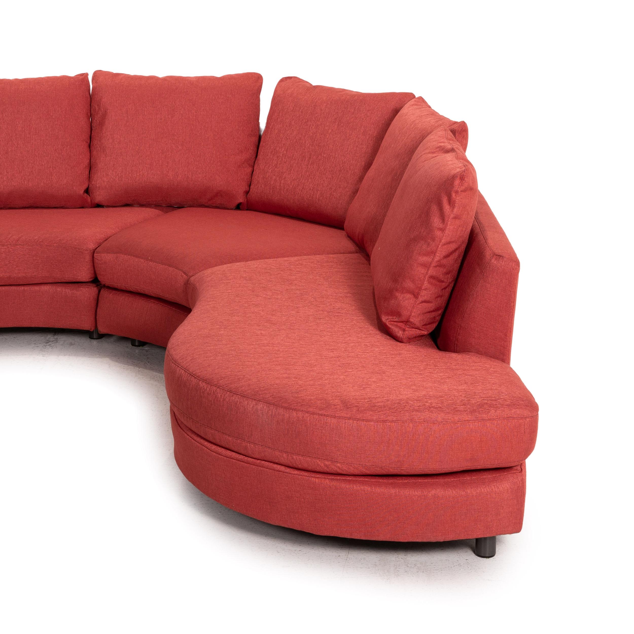 Contemporary Rolf Benz Fabric Corner Sofa Red Sofa Couch For Sale