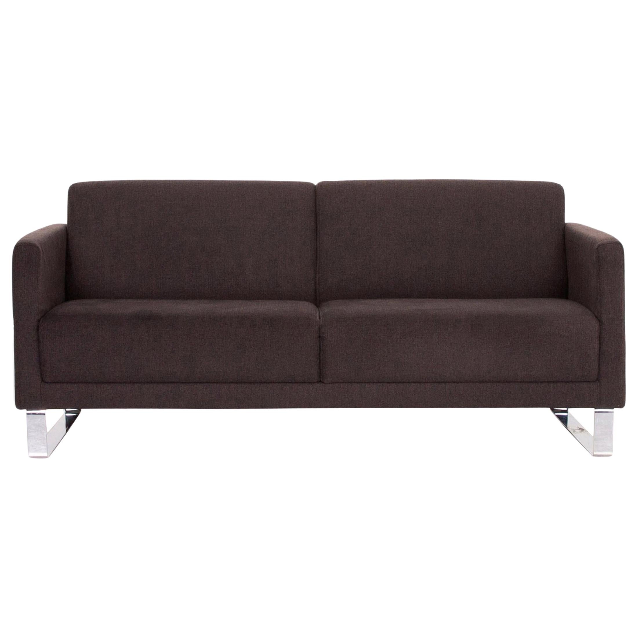 Rolf Benz Fabric Sofa Anthracite Gray Two-Seat Couch For Sale