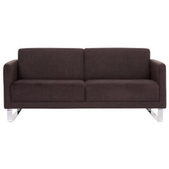 Rolf Benz Fabric Sofa Anthracite Gray Two-Seat Couch