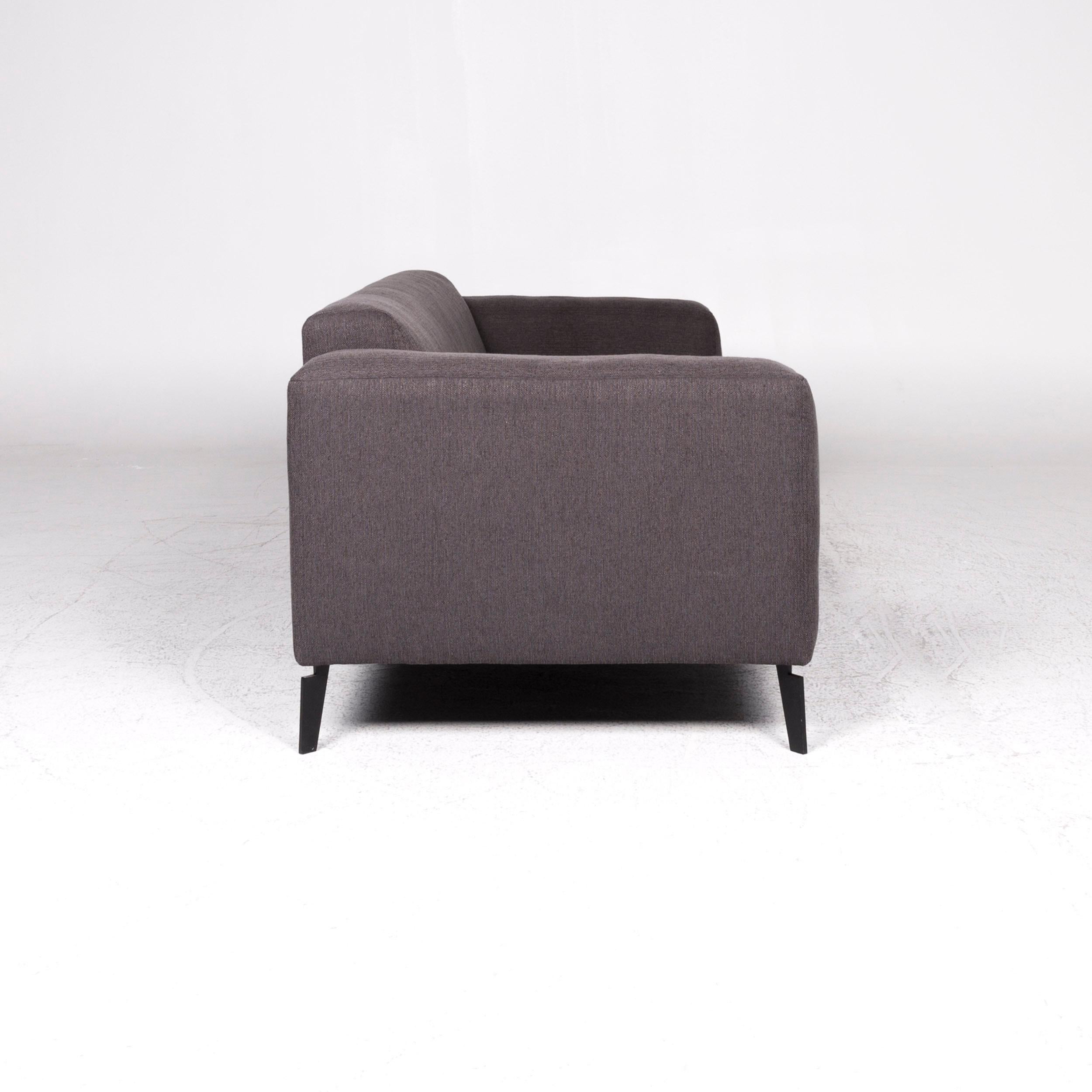 Rolf Benz Fabric Sofa Anthracite Three-Seat Couch 3