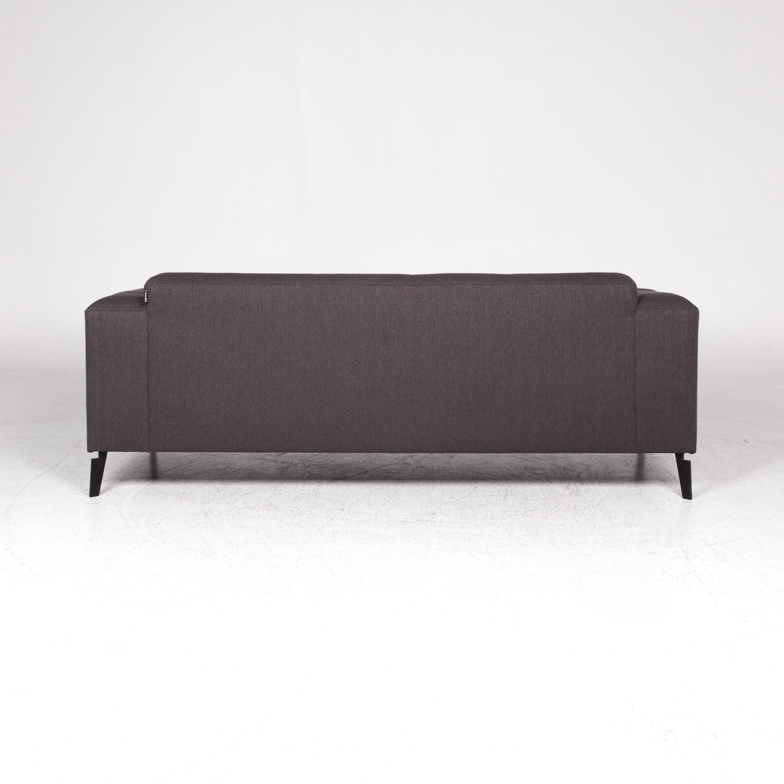 Rolf Benz Fabric Sofa Anthracite Three-Seat Couch 4
