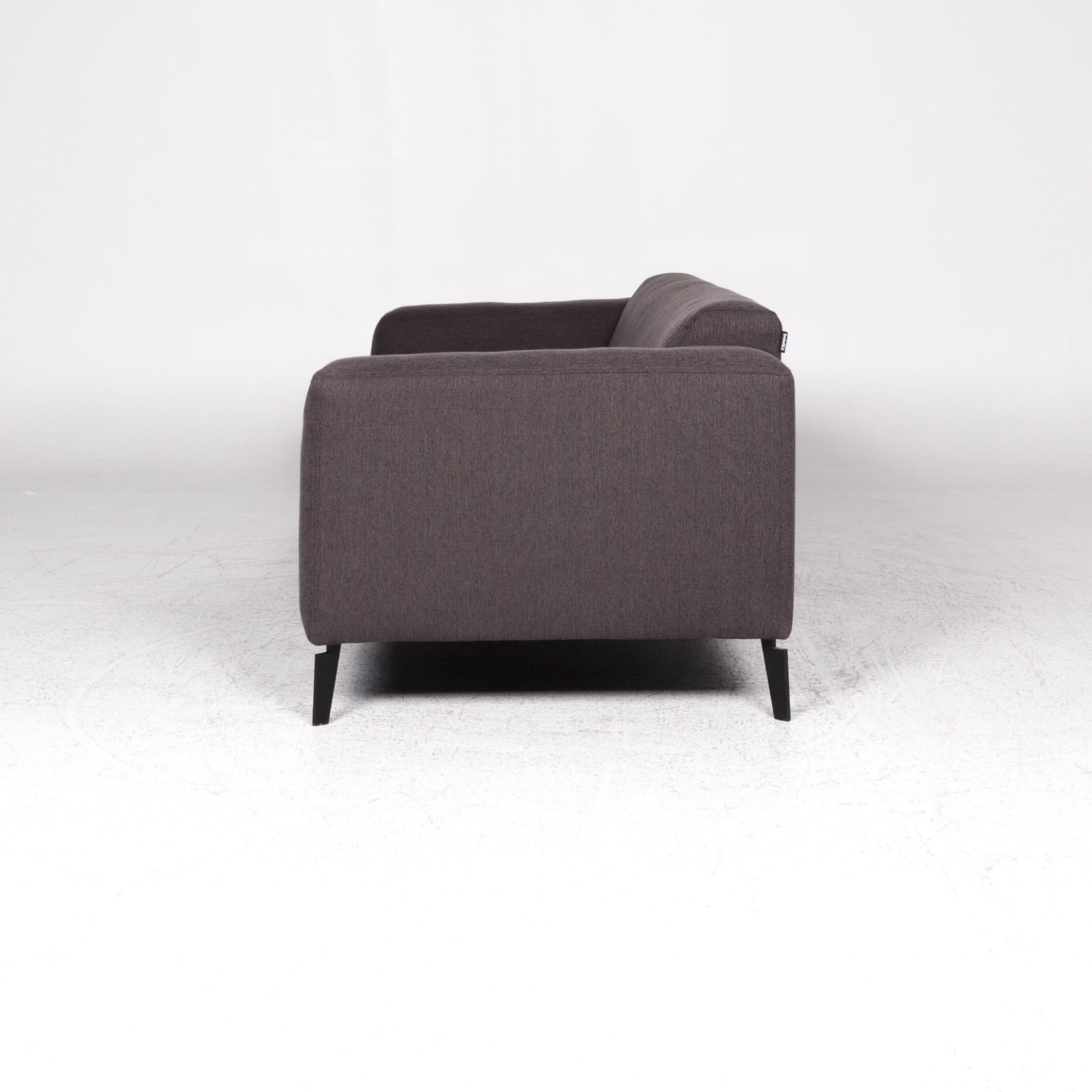 Rolf Benz Fabric Sofa Anthracite Three-Seat Couch 5