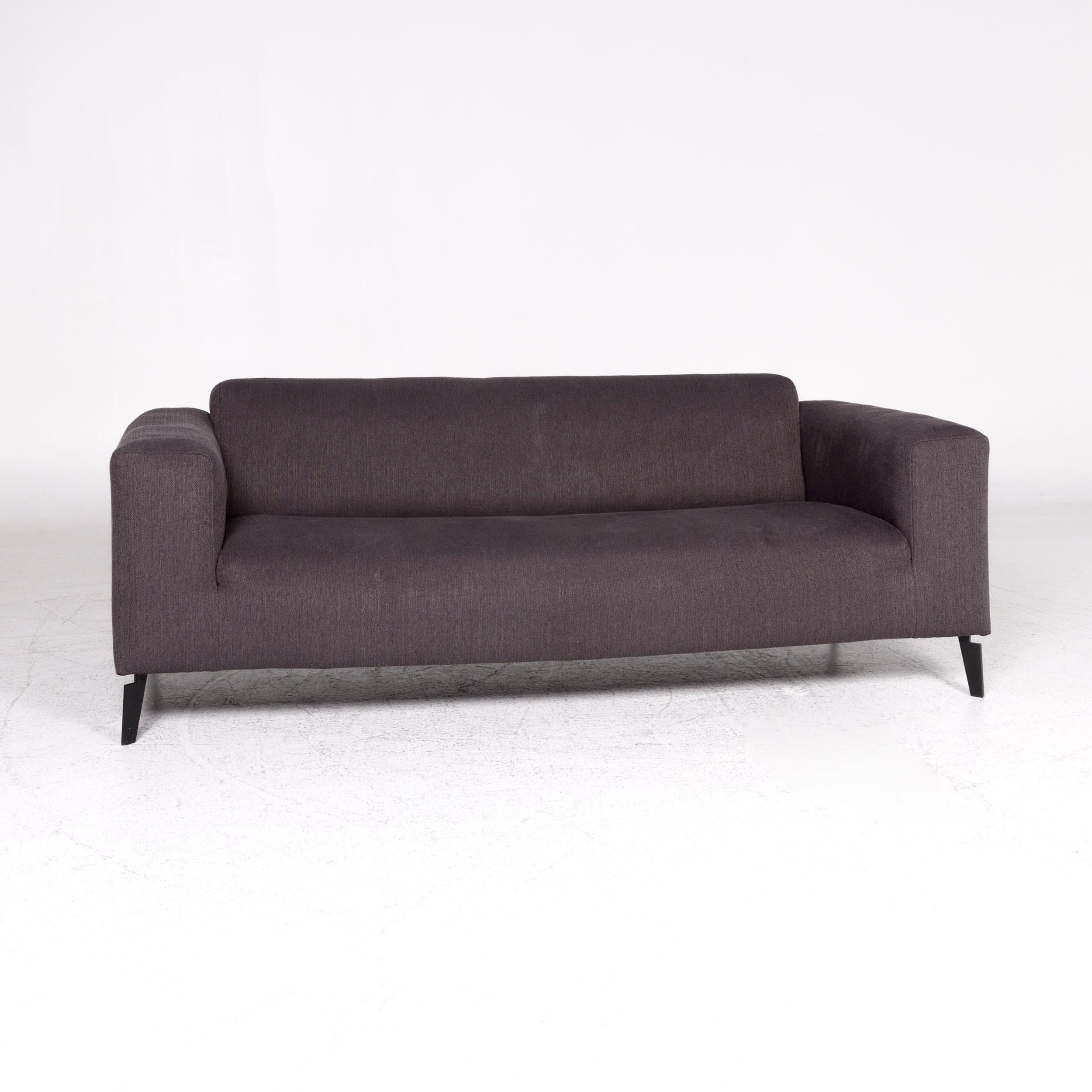 Modern Rolf Benz Fabric Sofa Anthracite Three-Seat Couch