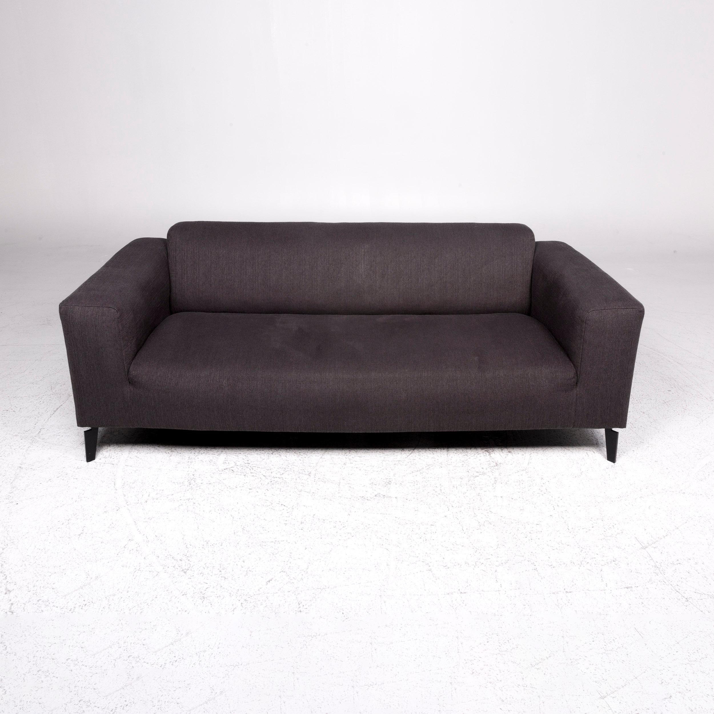 Rolf Benz Fabric Sofa Anthracite Three-Seat Couch 1