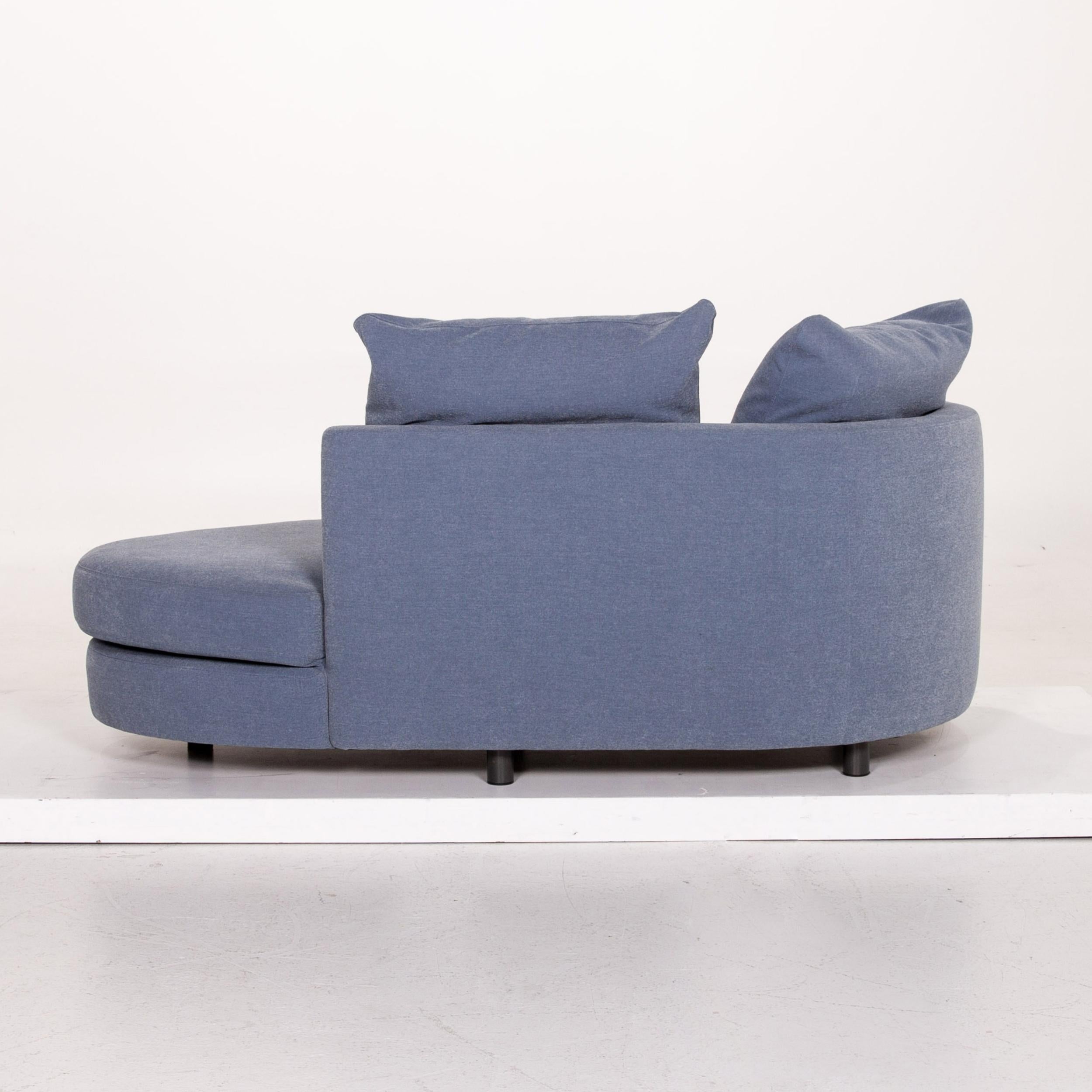 Rolf Benz Fabric Sofa Blue Two-Seat Couch For Sale 3