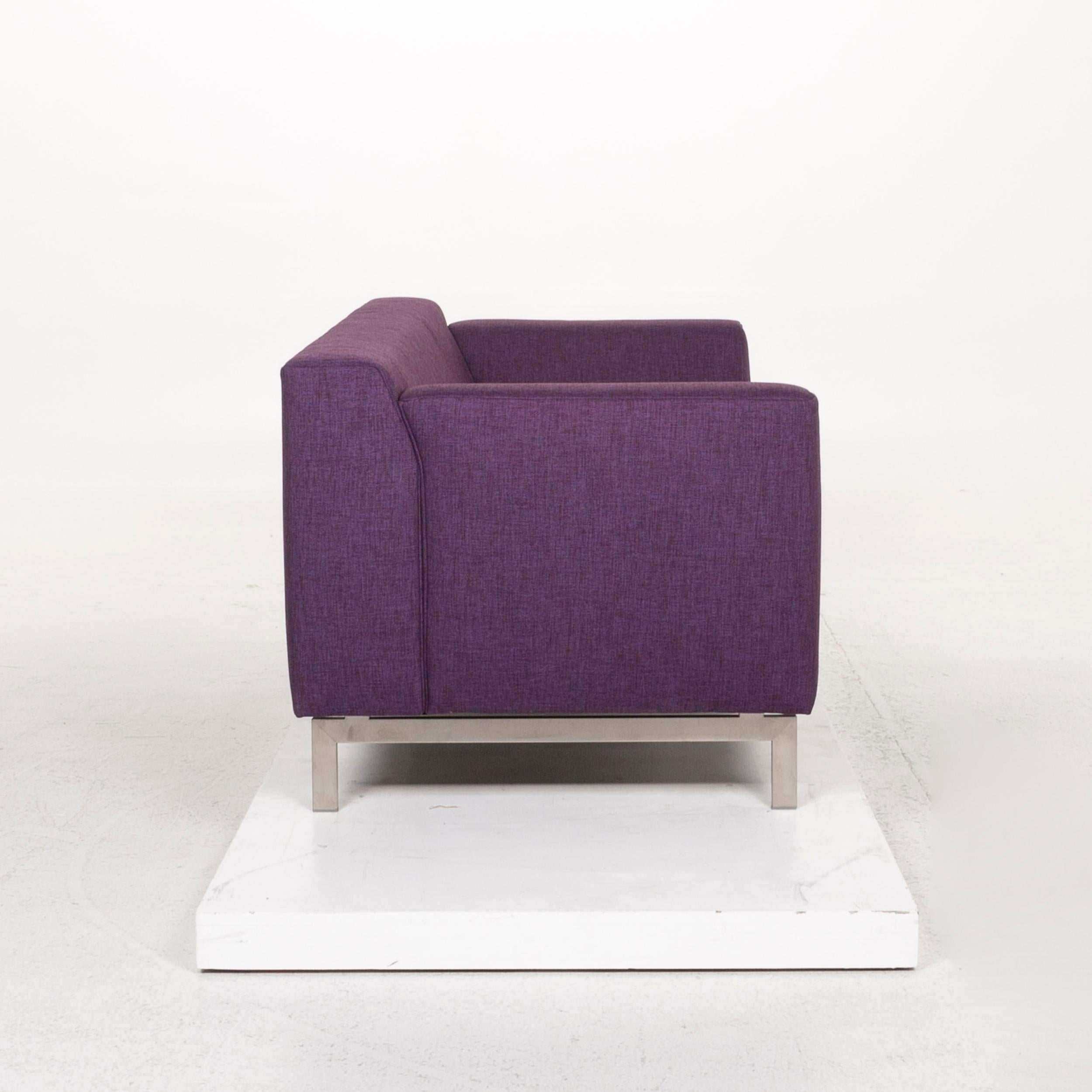 Rolf Benz Fabric Sofa Purple Three-Seat Couch 2