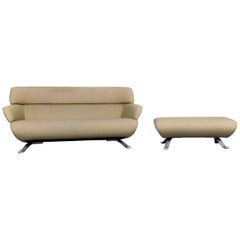 Rolf Benz Fabric Sofa Set Green Two-Seat Couch