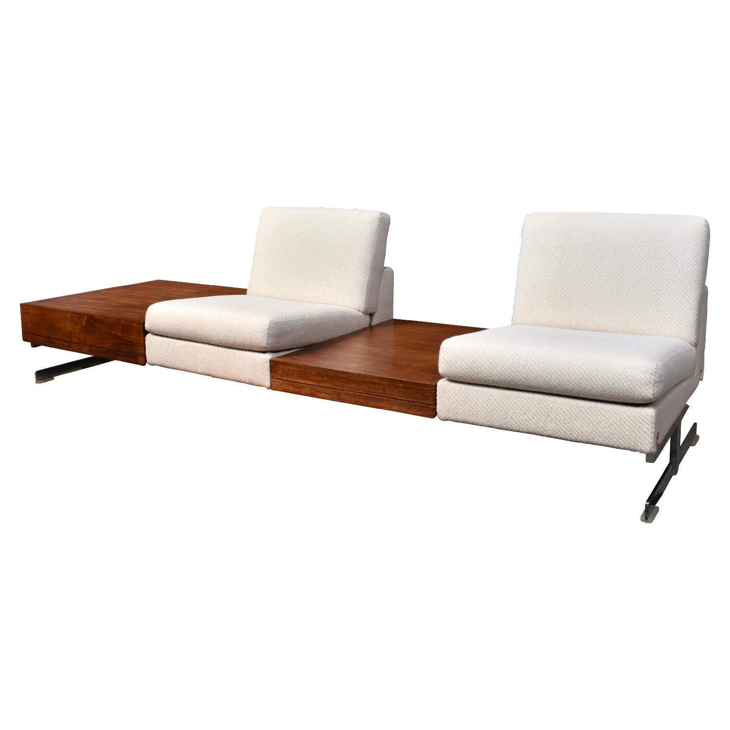 Mid-Century Modern Rolf Benz First Edition Pluraform Sofa with Rosewood Coffee Tables, 1964