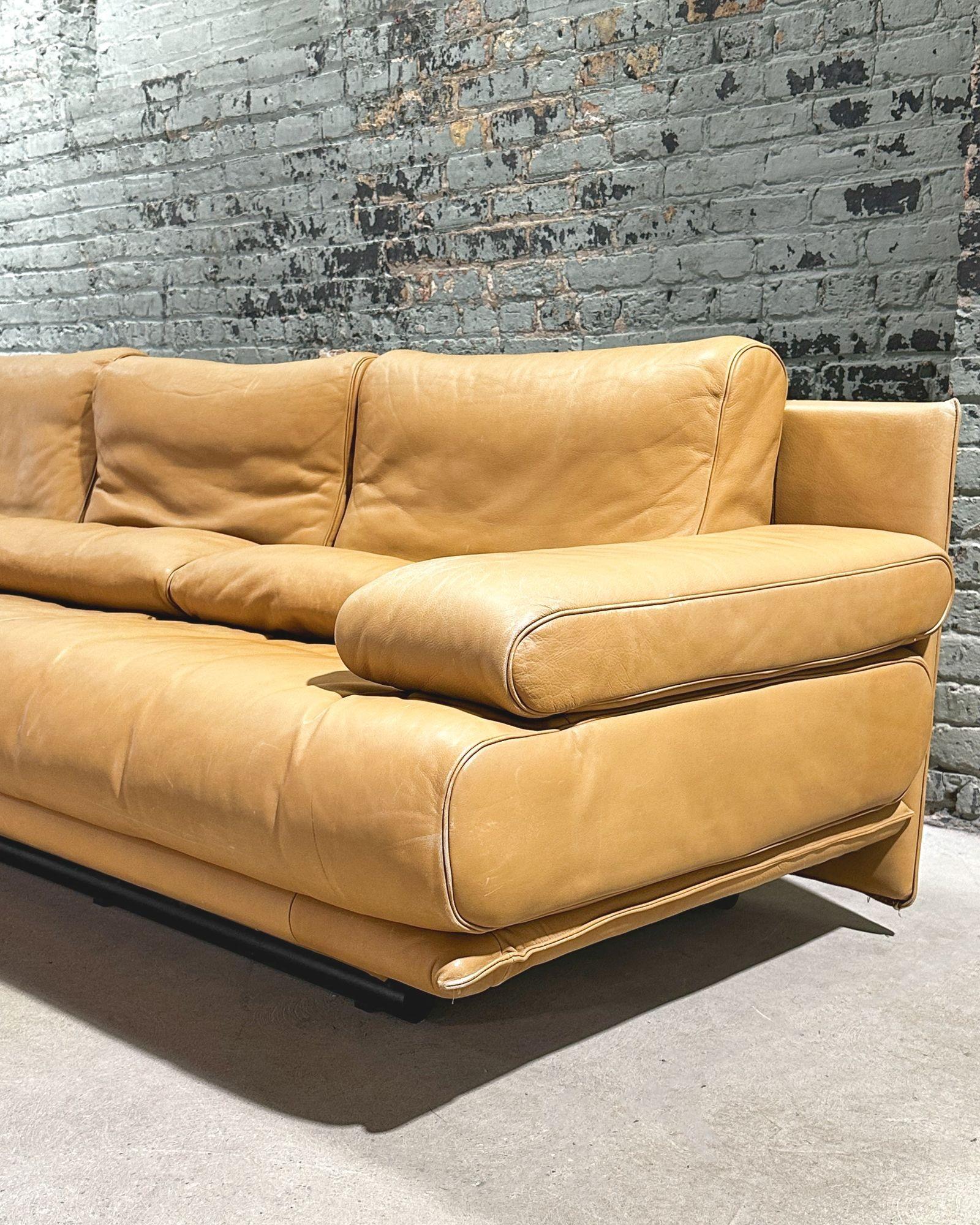Late 20th Century Cy Mann 2 Piece Leather Sectional Sofa
