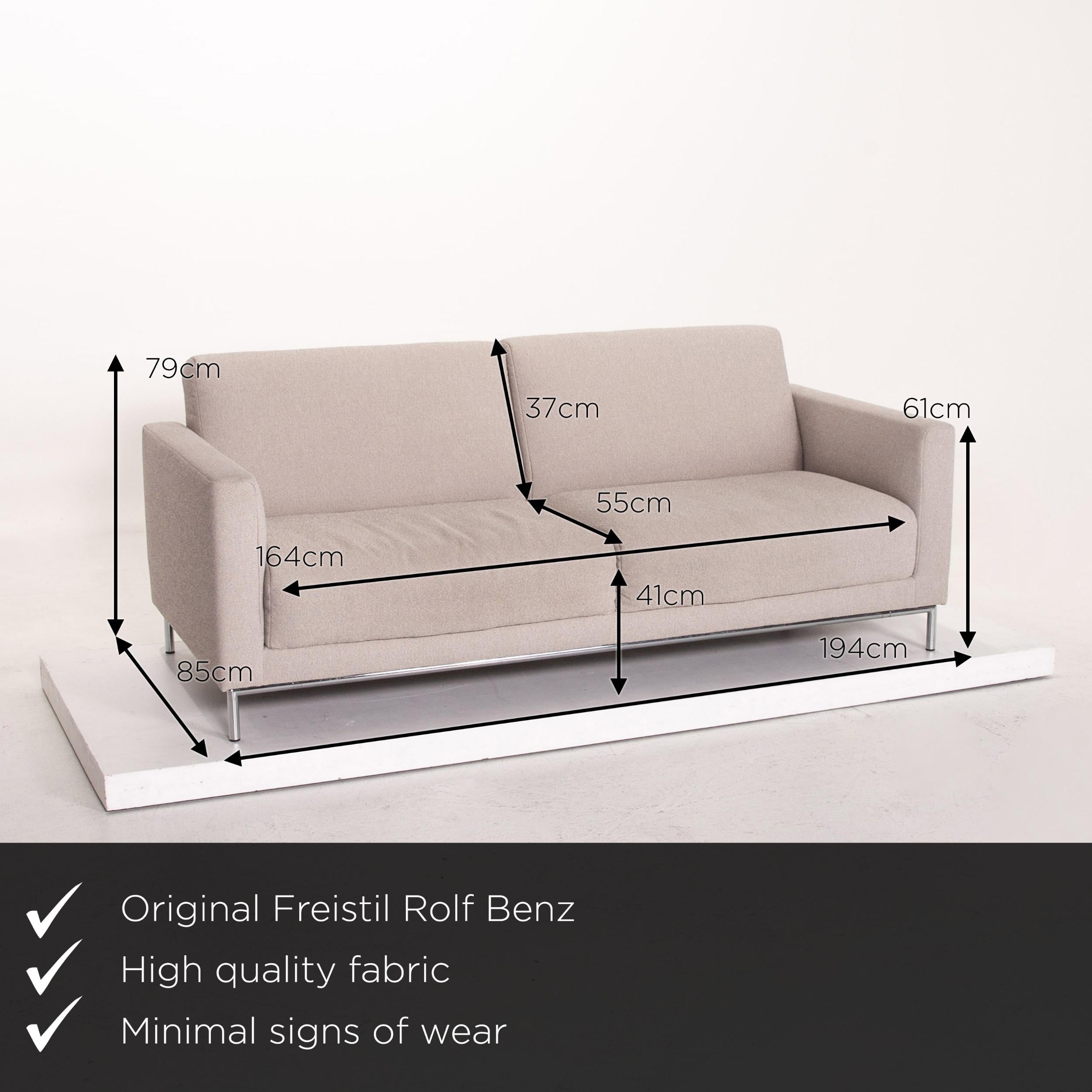 We present to you a Rolf Benz Freistil 141 fabric sofa gray two-seat couch.

Product measurements in centimeters:

Depth 85
Width 194
Height 79
Seat height 41
Rest height 61
Seat depth 55
Seat width 164
Back height 37.
 
  
  