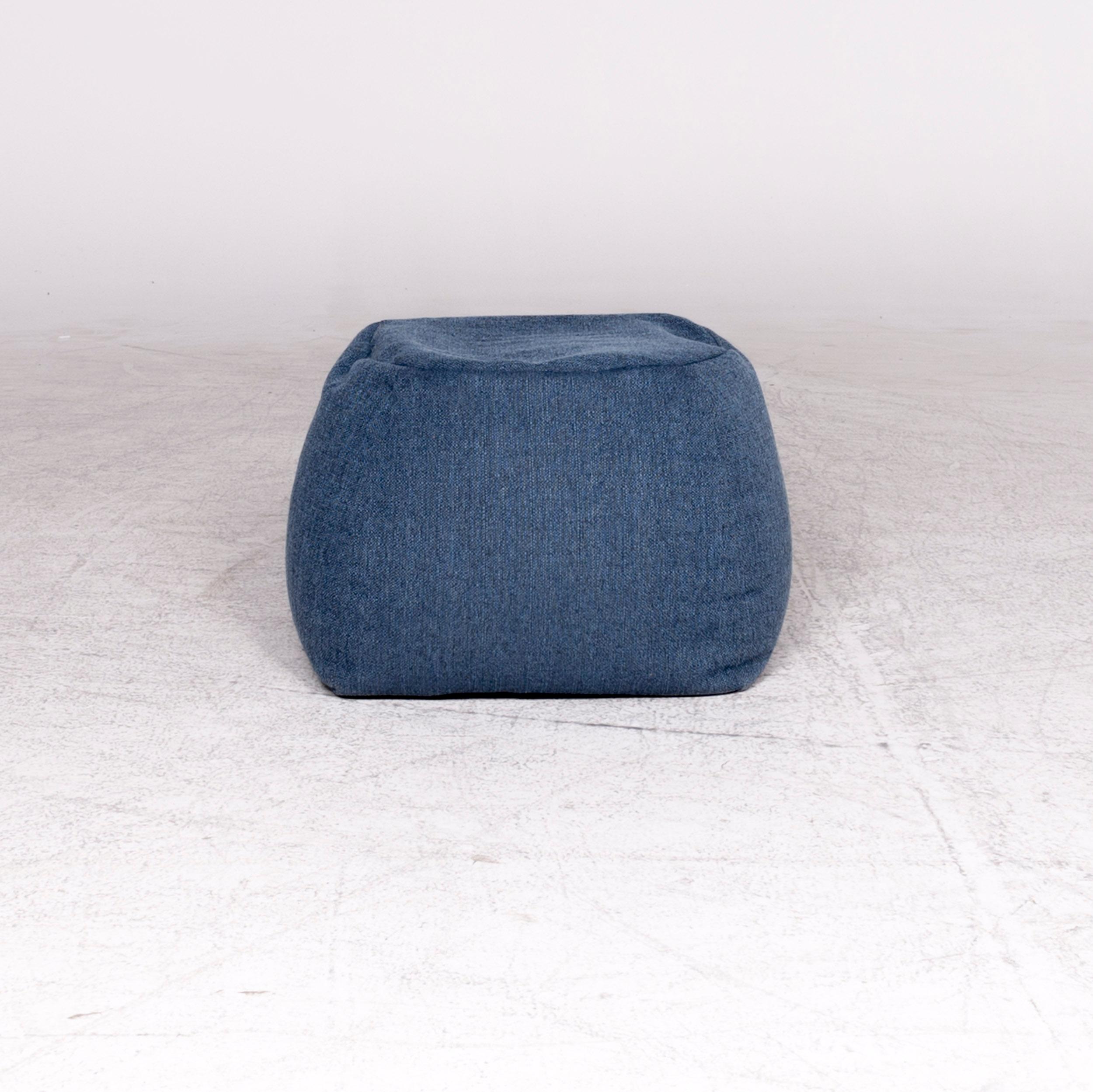 Rolf Benz Freistil 173 Designer Stool Set Fabric Blue Gray Turquoise Pouf 9