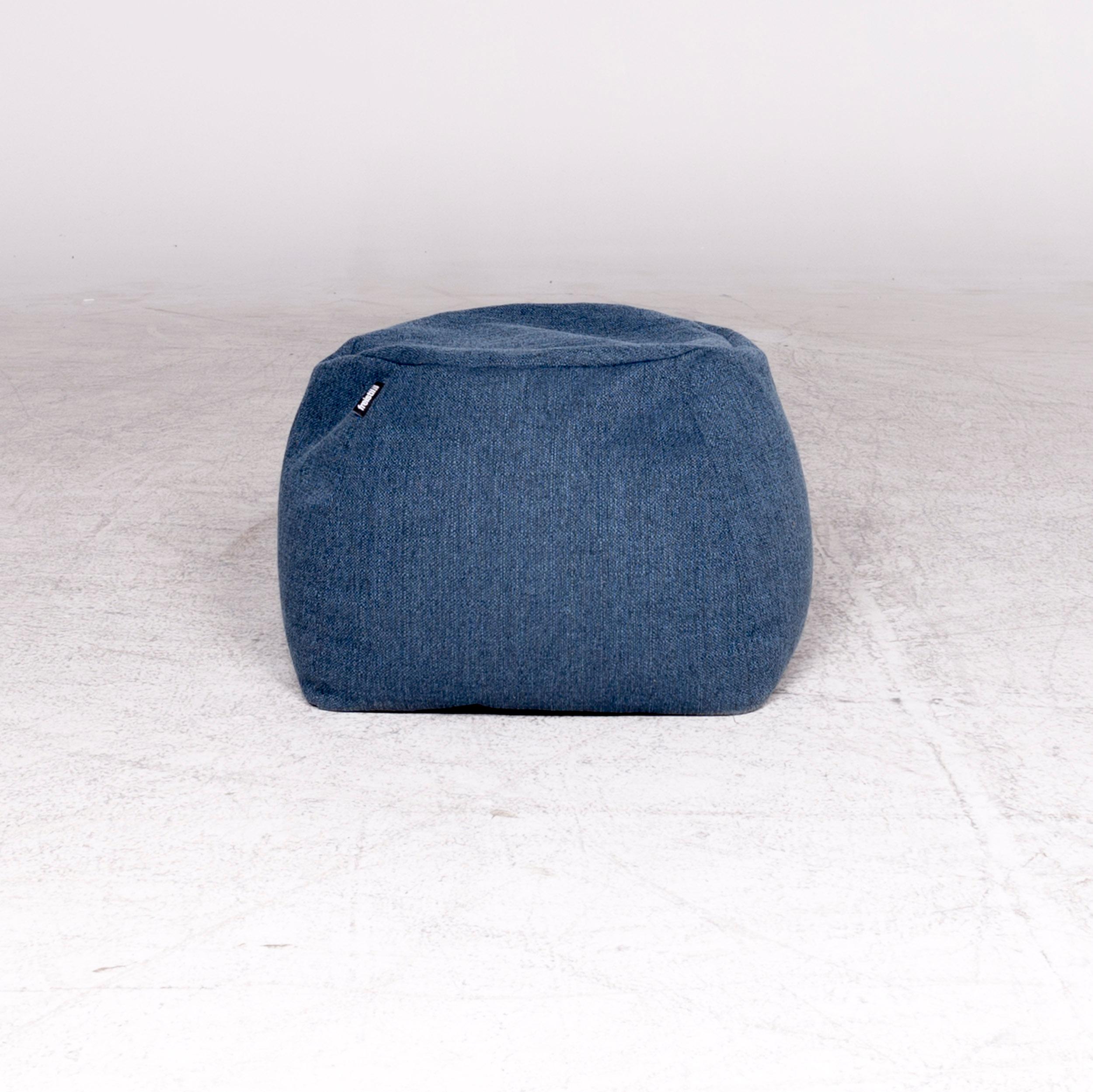 Rolf Benz Freistil 173 Designer Stool Set Fabric Blue Gray Turquoise Pouf 11
