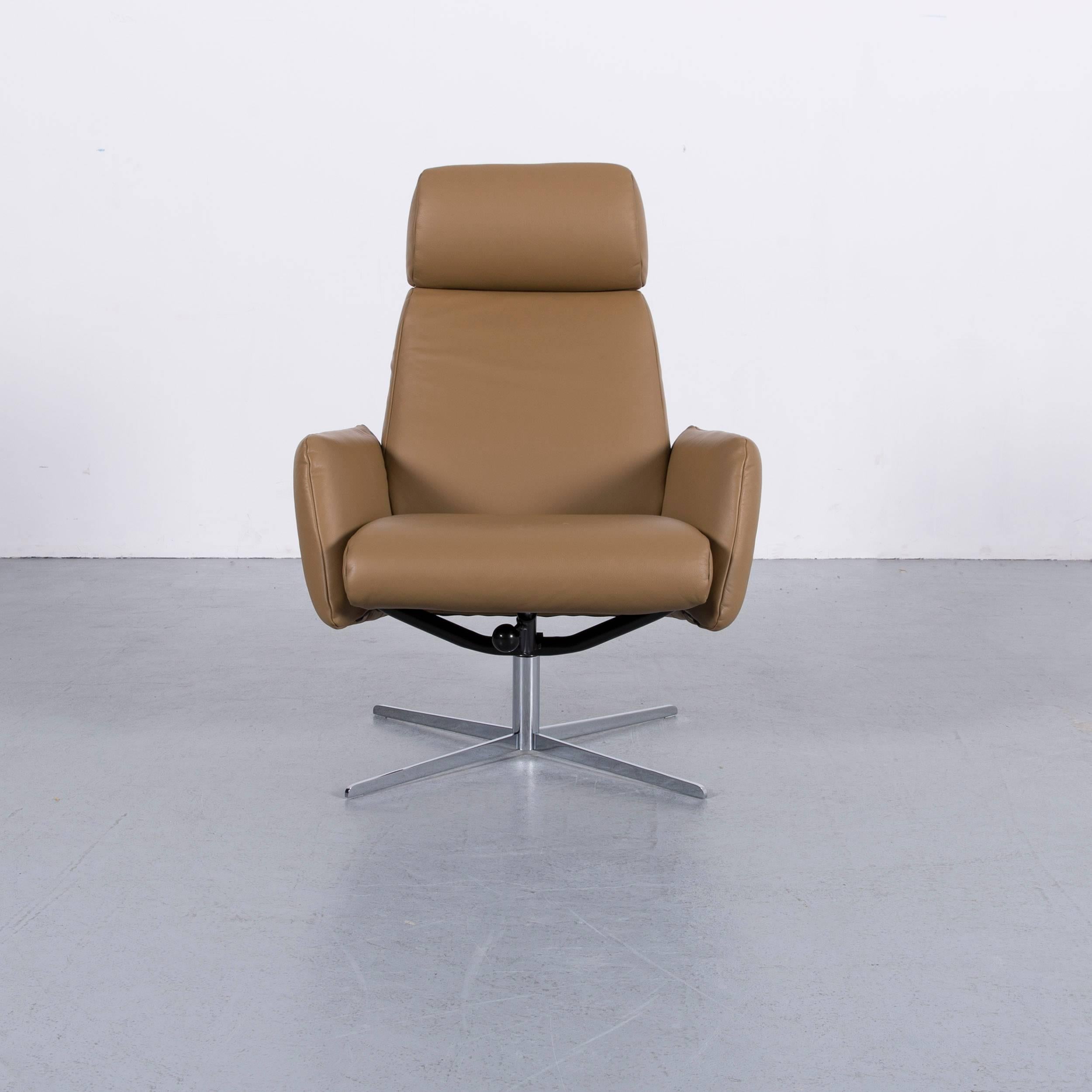 Rolf Benz Freistil 177 Leather Armchair Beige Brown One-Seat In Excellent Condition In Cologne, DE