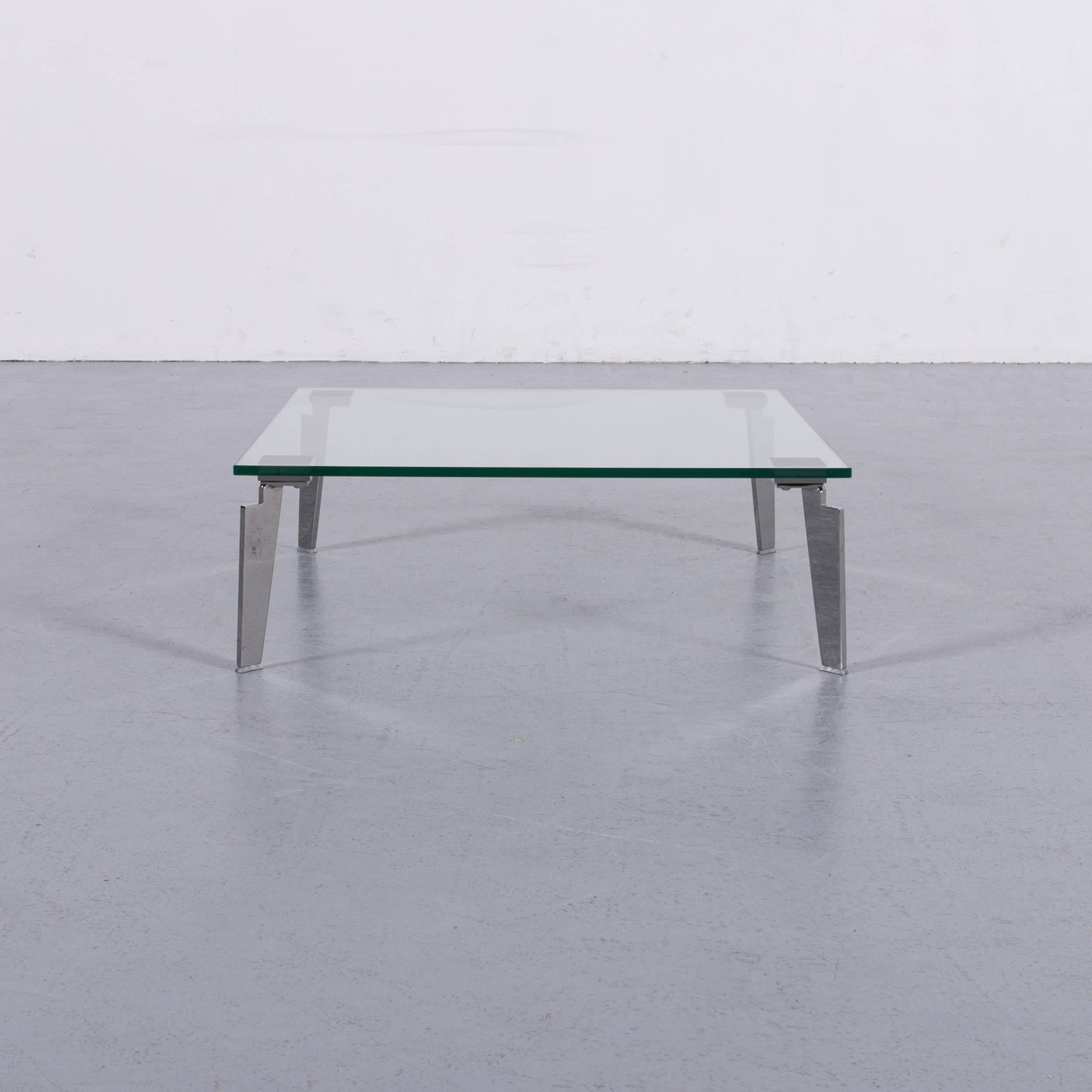 Rolf Benz Freistil Coffee Table Glass Metal Grey In Good Condition For Sale In Cologne, DE