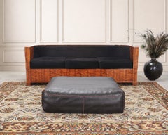 Rolf Benz German Leather 950 Floor Cushion Pouf Ottoman 3 Ft