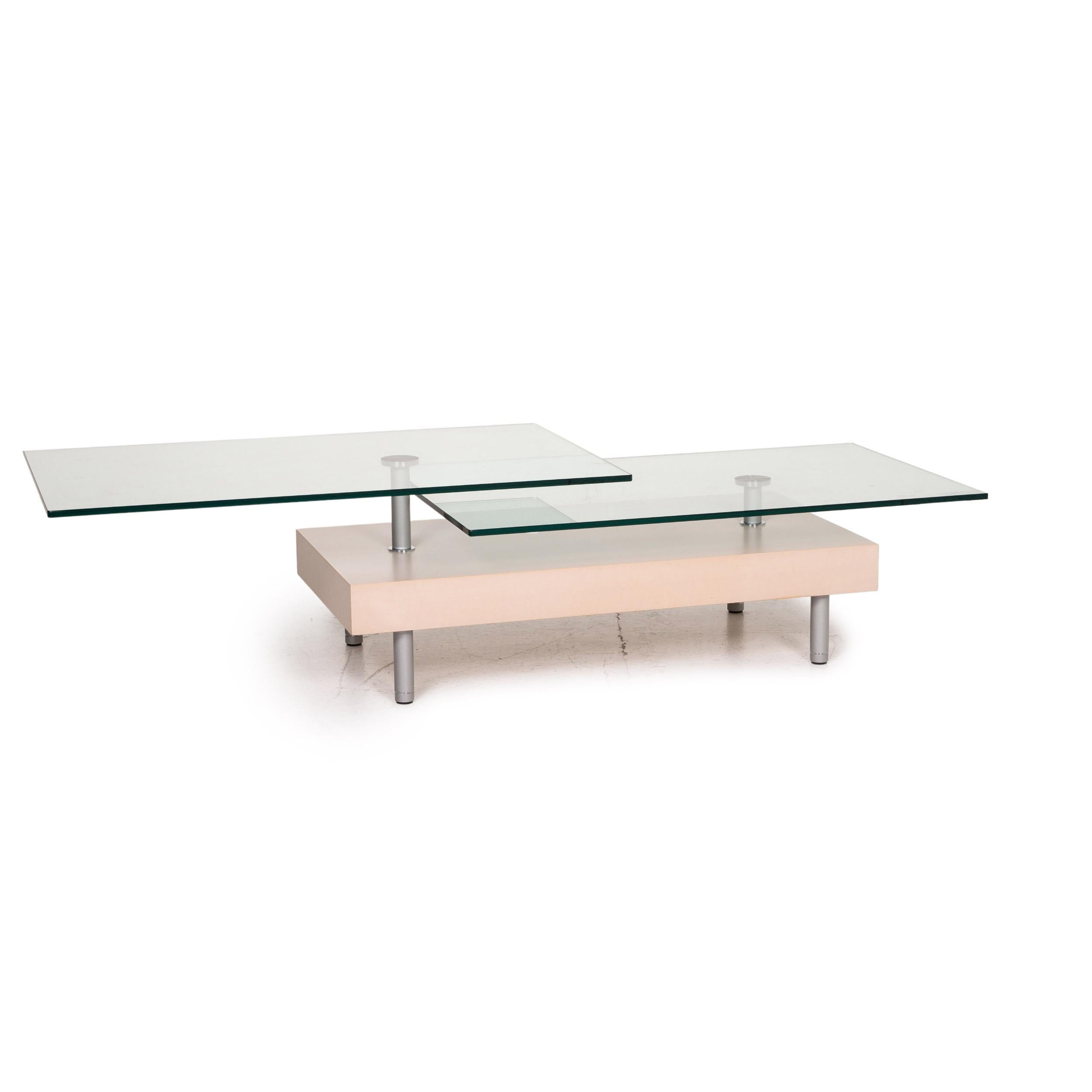Modern Rolf Benz Glass Coffee Table Beige Function