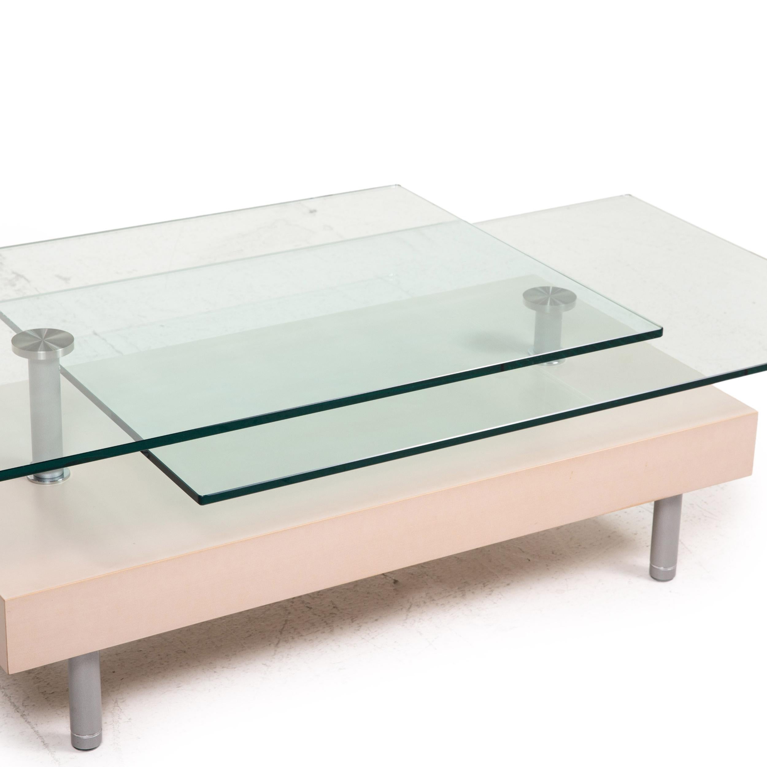 German Rolf Benz Glass Coffee Table Beige Function