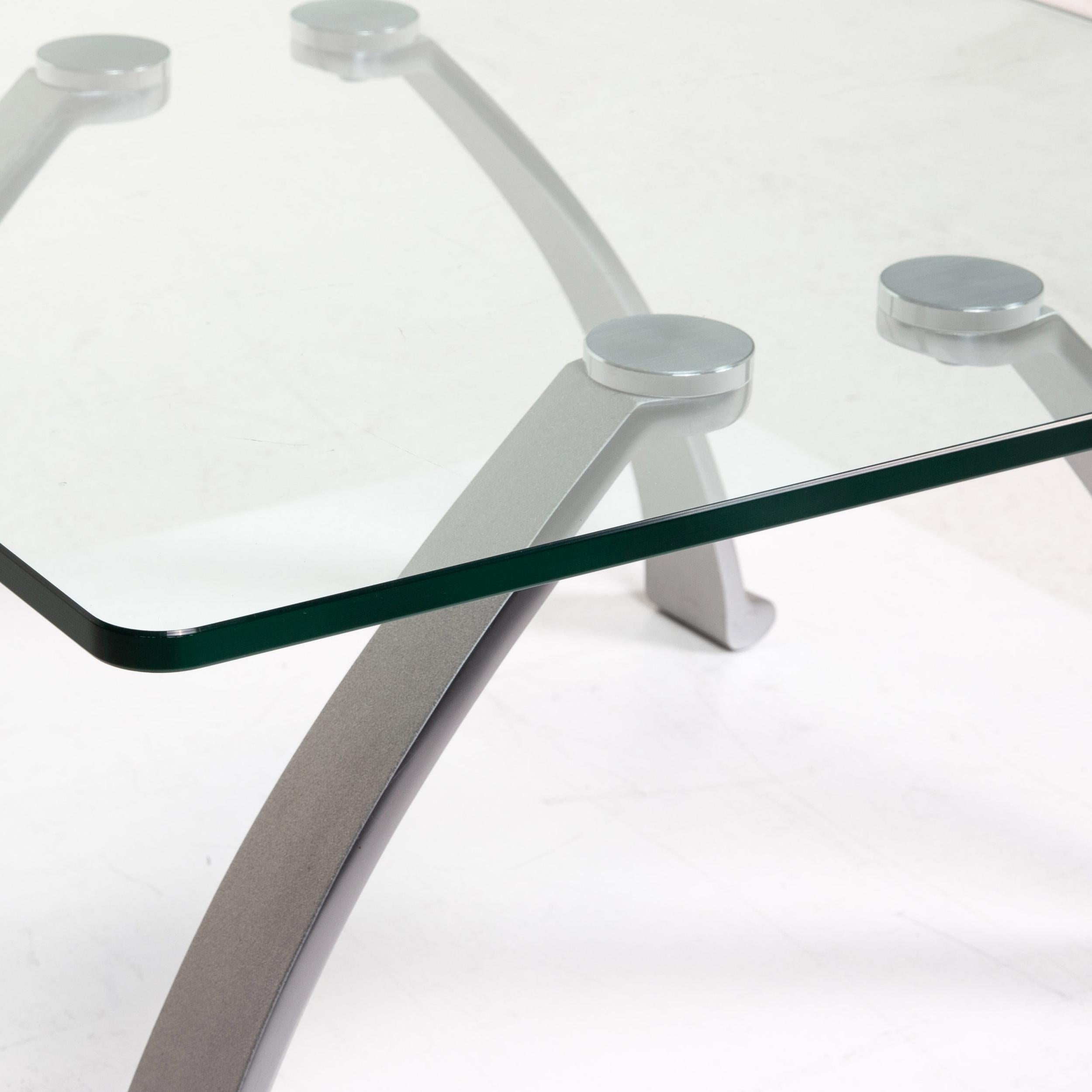 Modern Rolf Benz Glass Coffee Table Metal