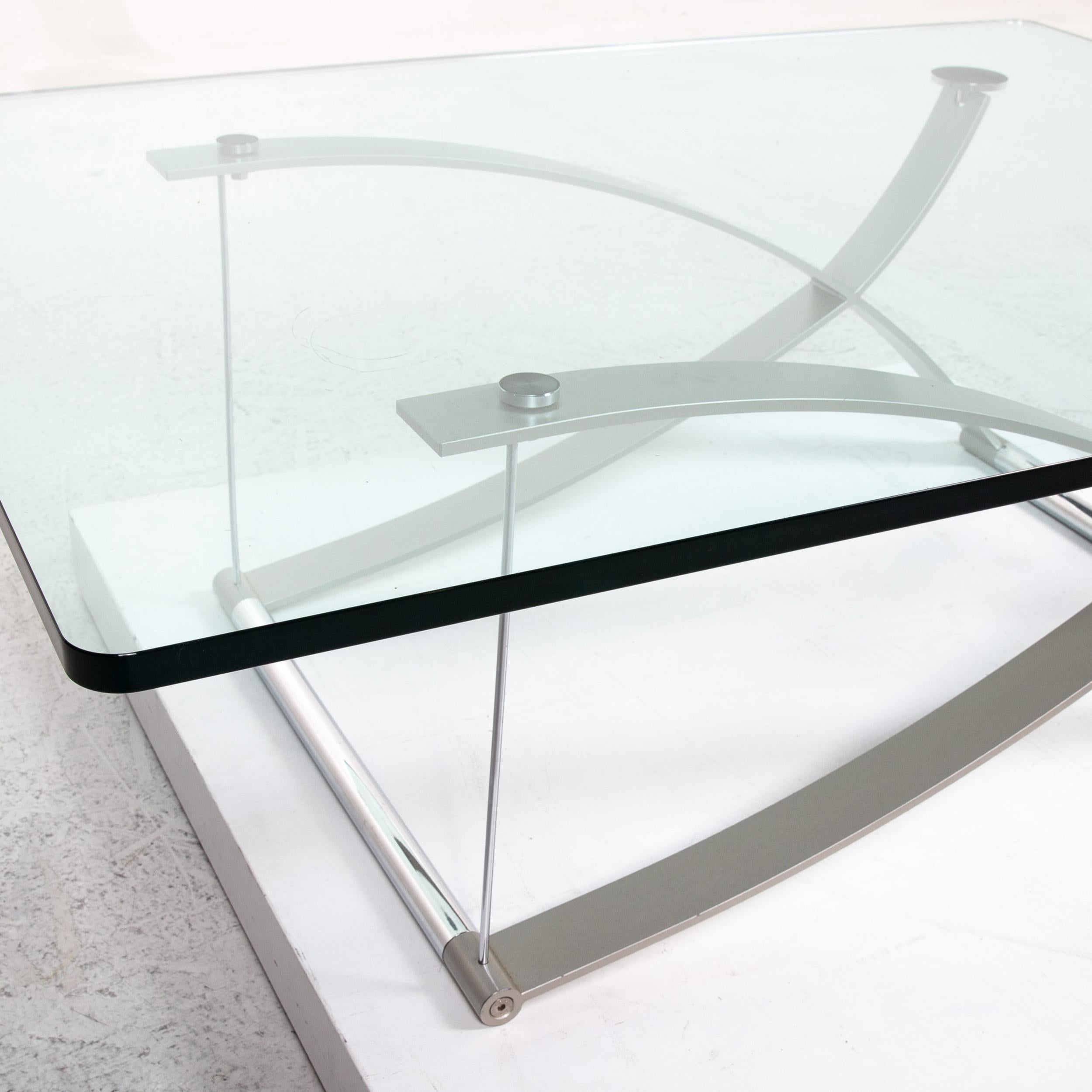 Modern Rolf Benz Glass Coffee Table Metal Table