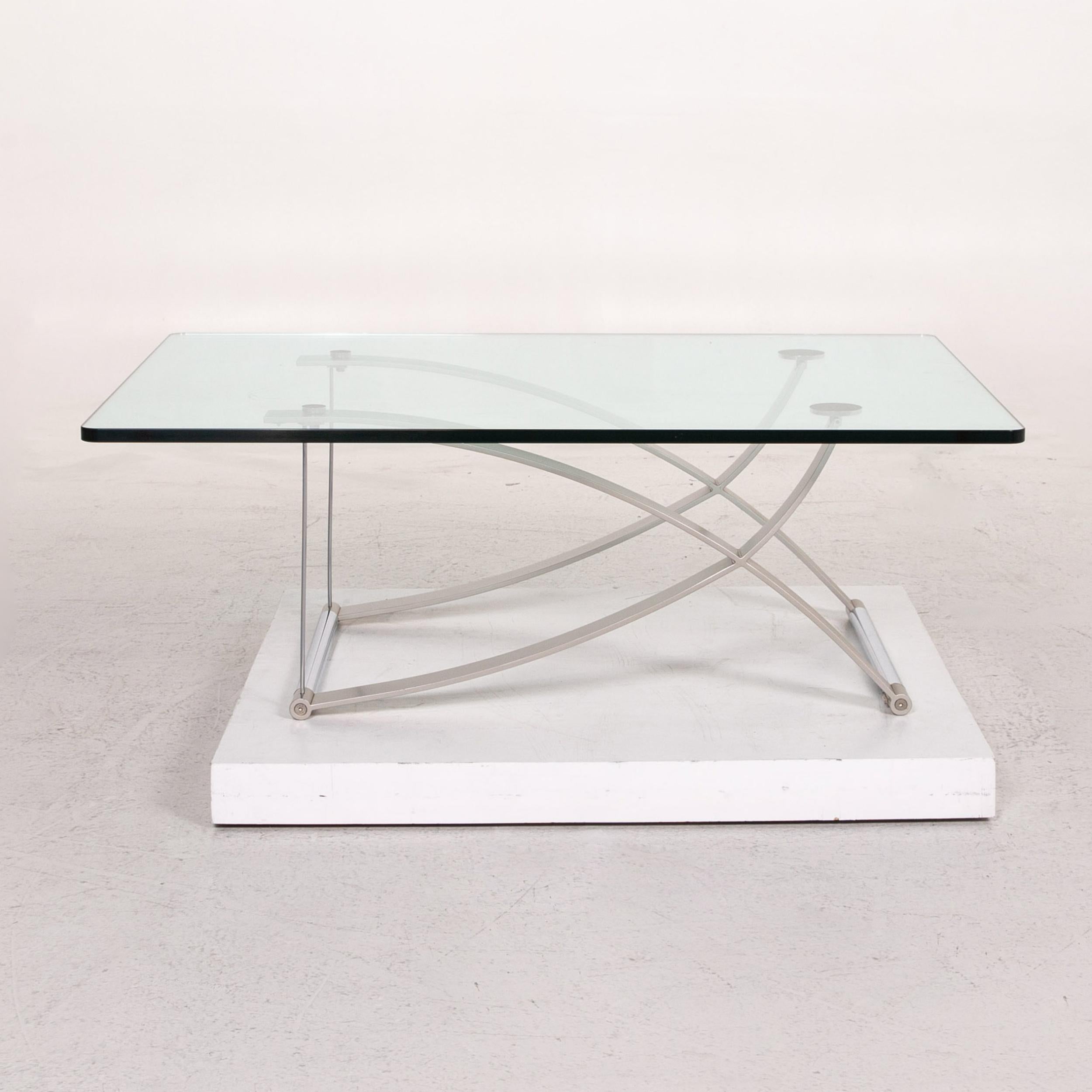 Rolf Benz Glass Coffee Table Metal Table In Good Condition In Cologne, DE