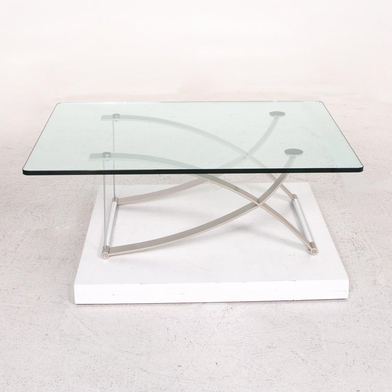Rolf Benz Glass Coffee Table Metal Table at 1stDibs