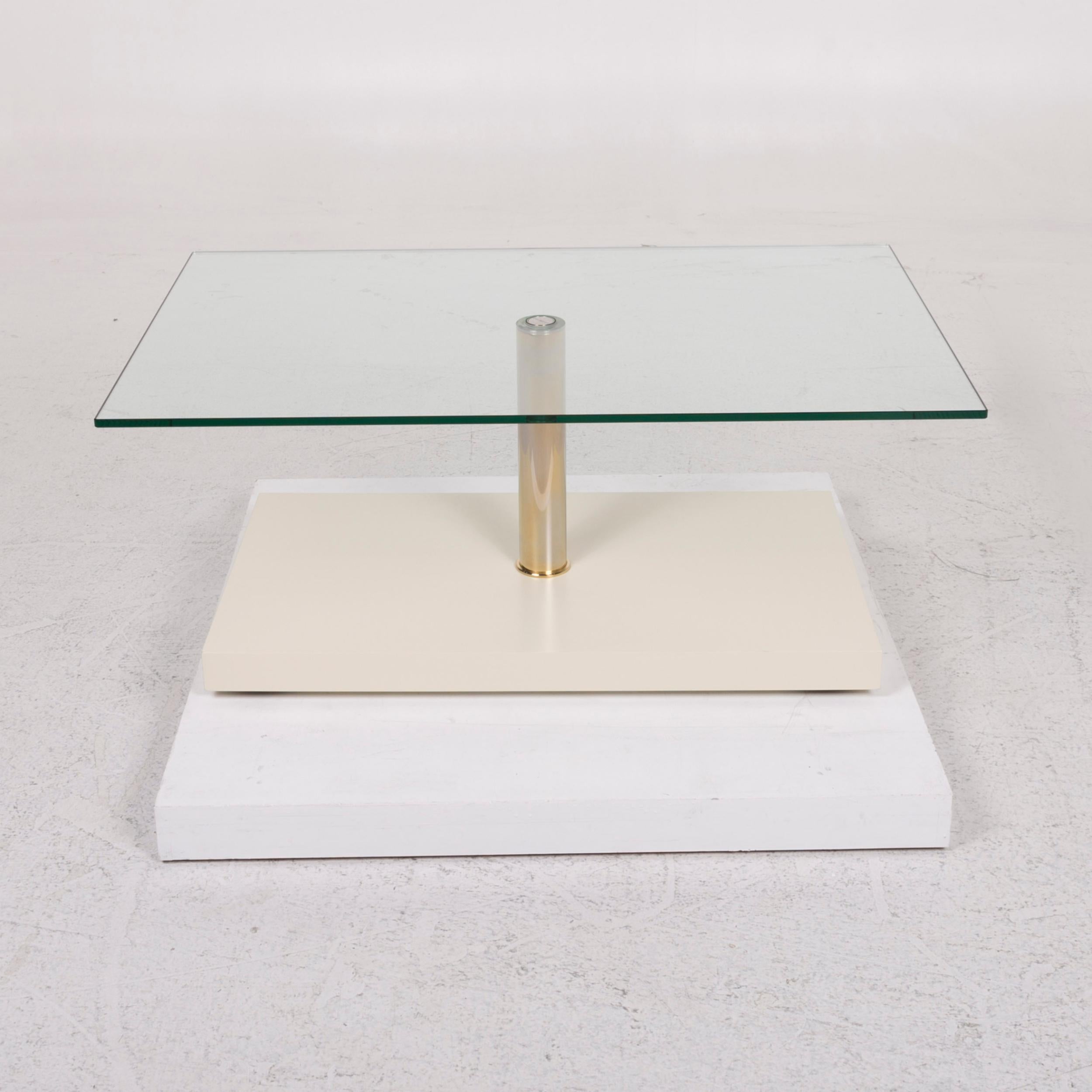 Contemporary Rolf Benz Glass Coffee Table White For Sale
