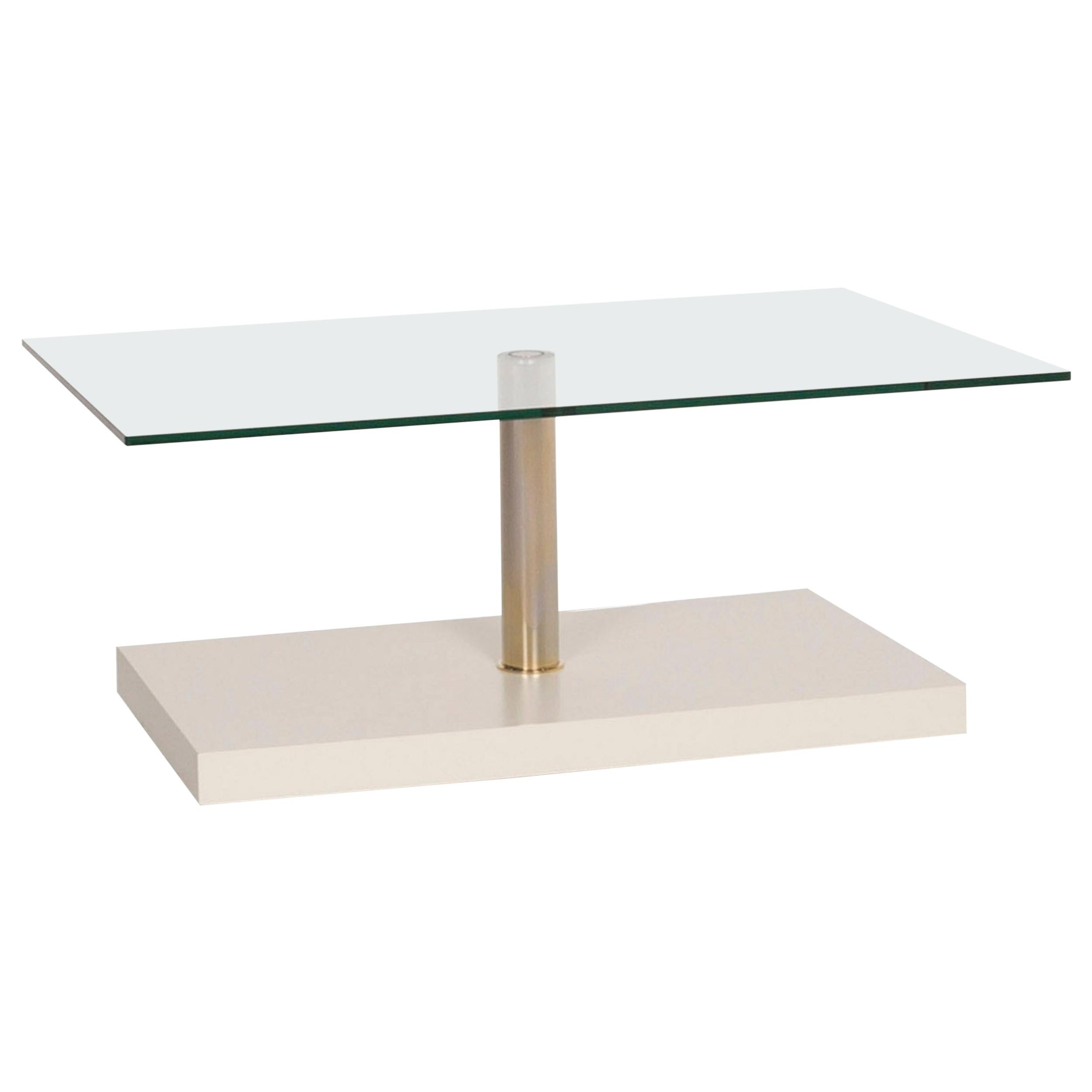 Rolf Benz Glass Coffee Table White For Sale