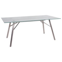 Rolf Benz Glass Dining Table Silver Table
