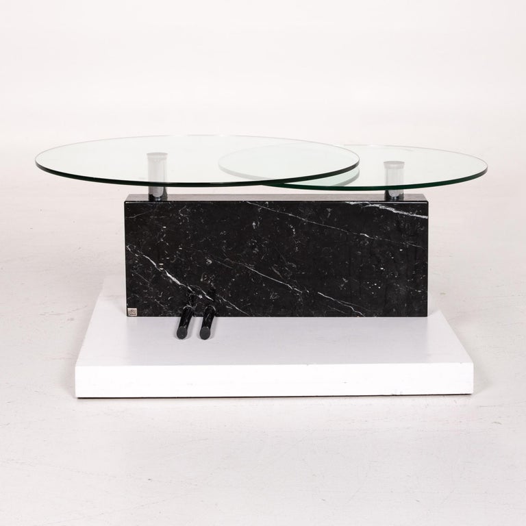 Rolf Benz Glass Marble Coffee Table Function Table For Sale at 1stDibs