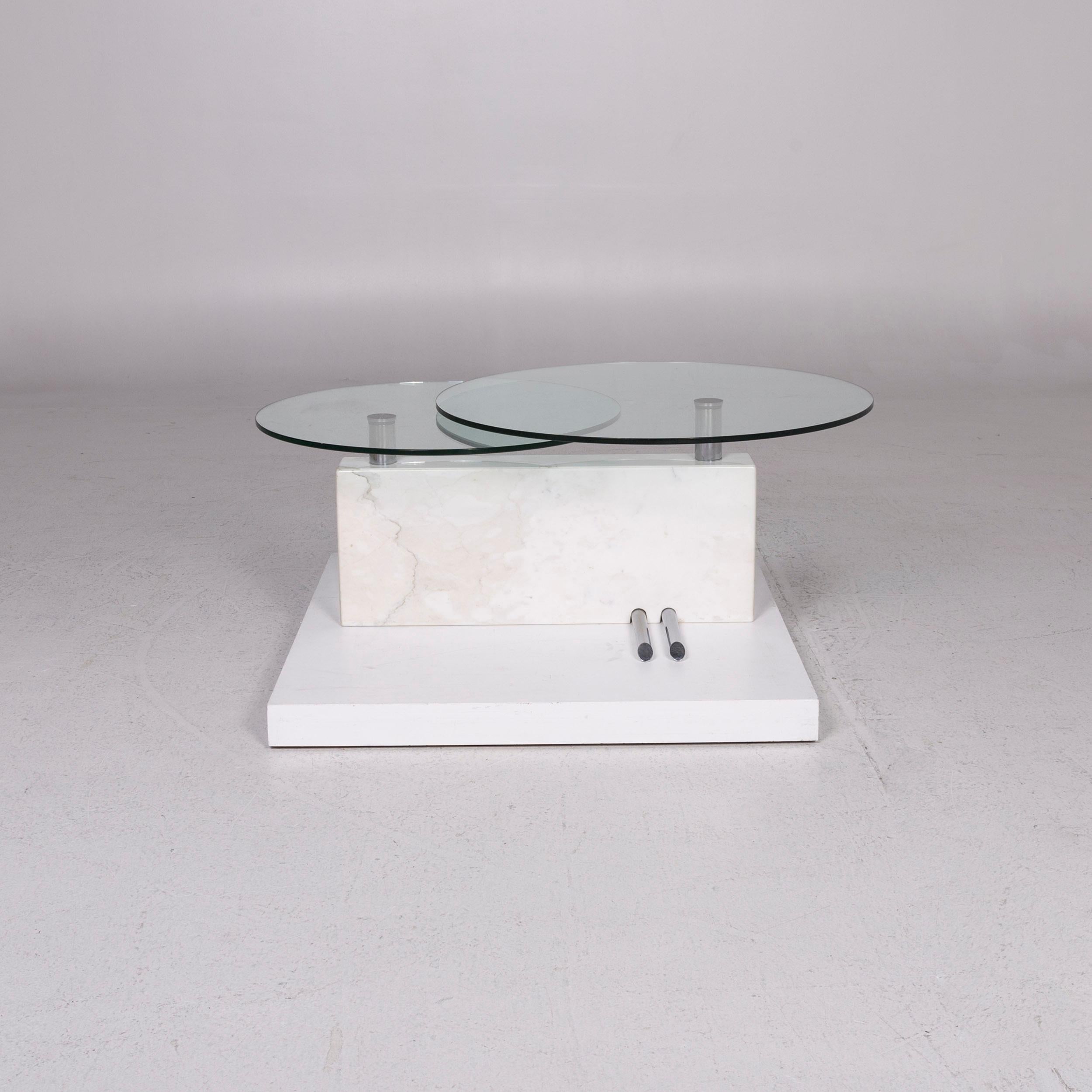 We bring to you a Rolf Benz glass marble coffee table function table.


 Product measurements in centimeters:
 

Depth 90
Width 128
Height 46.





 