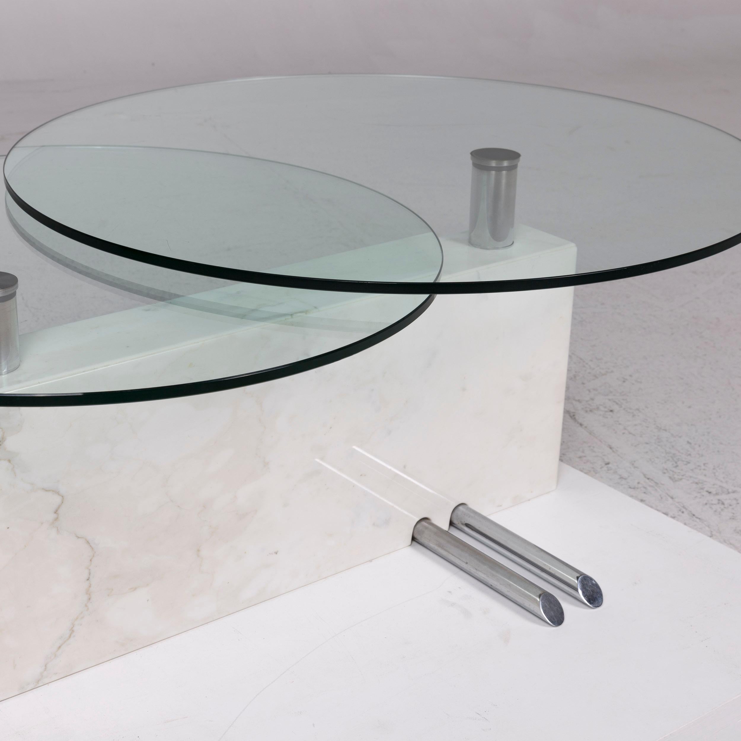 Modern Rolf Benz Glass Marble Coffee Table Function Table For Sale