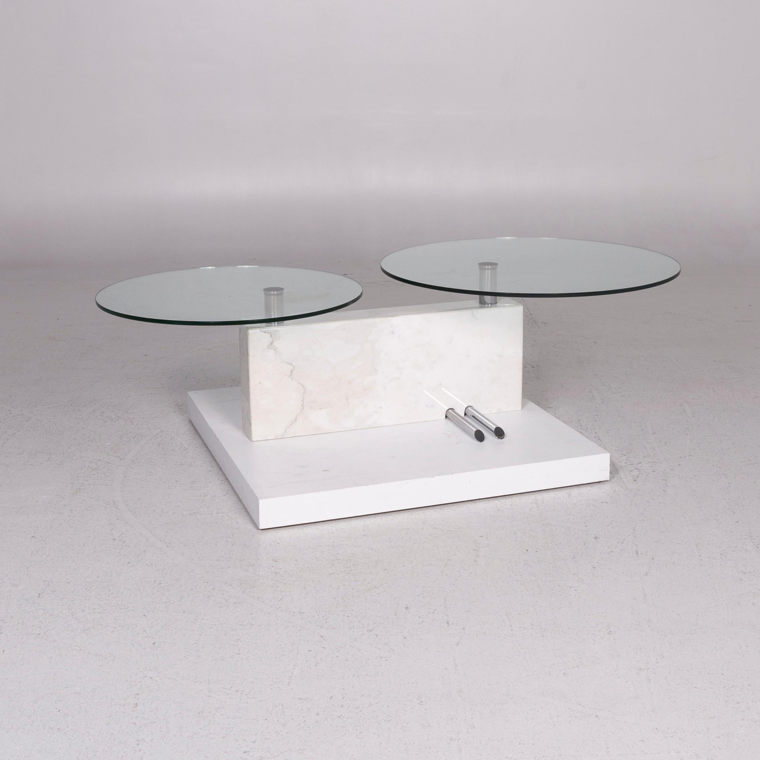 Contemporary Rolf Benz Glass Marble Coffee Table Function Table For Sale
