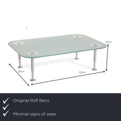 Rolf Benz Glass Table, Coffee Table, Chrome Frosted Glass