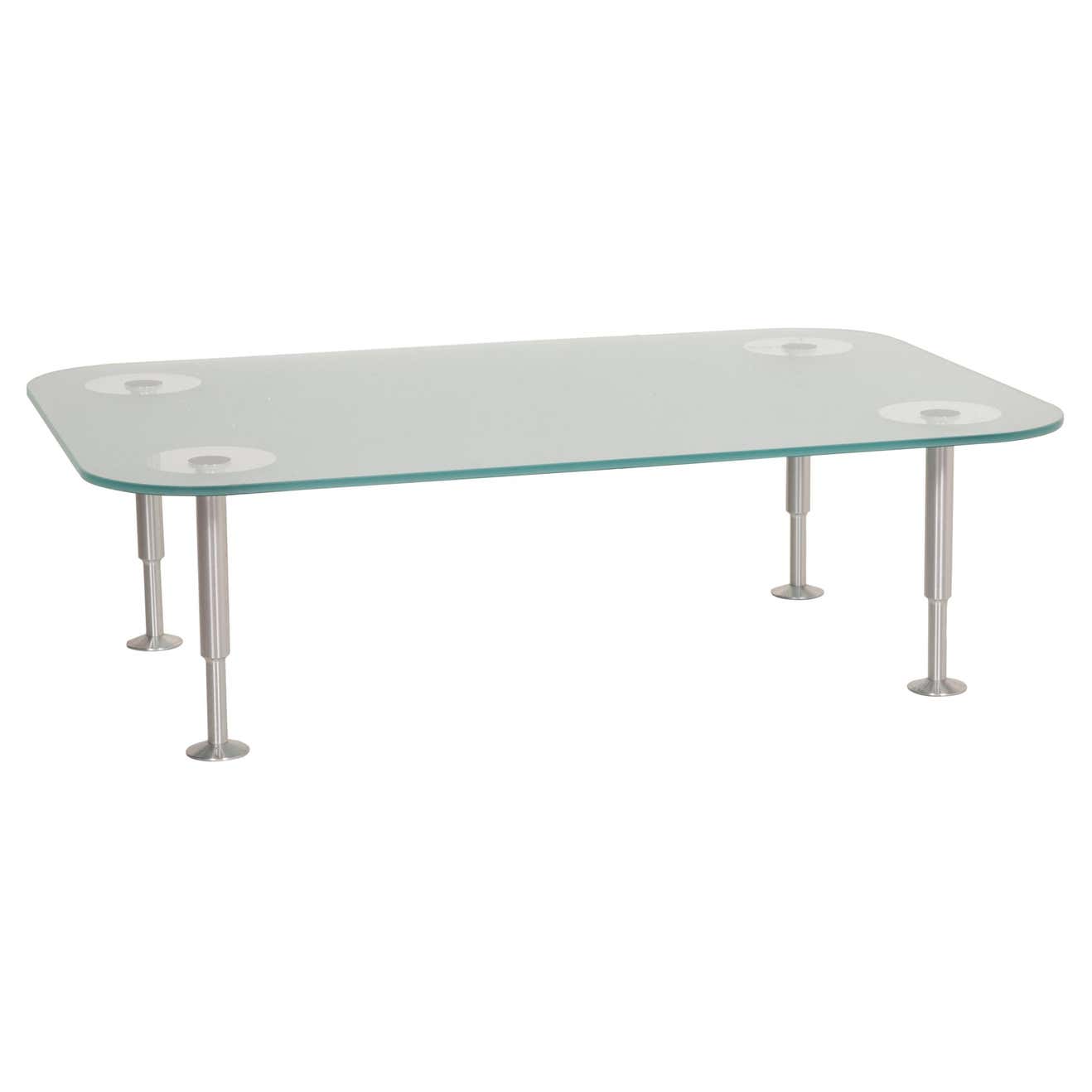Rolf Benz Glass Table, Coffee Table, Chrome Frosted Glass For Sale at ...