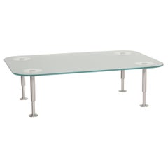 Rolf Benz Glass Table, Coffee Table, Chrome Frosted Glass