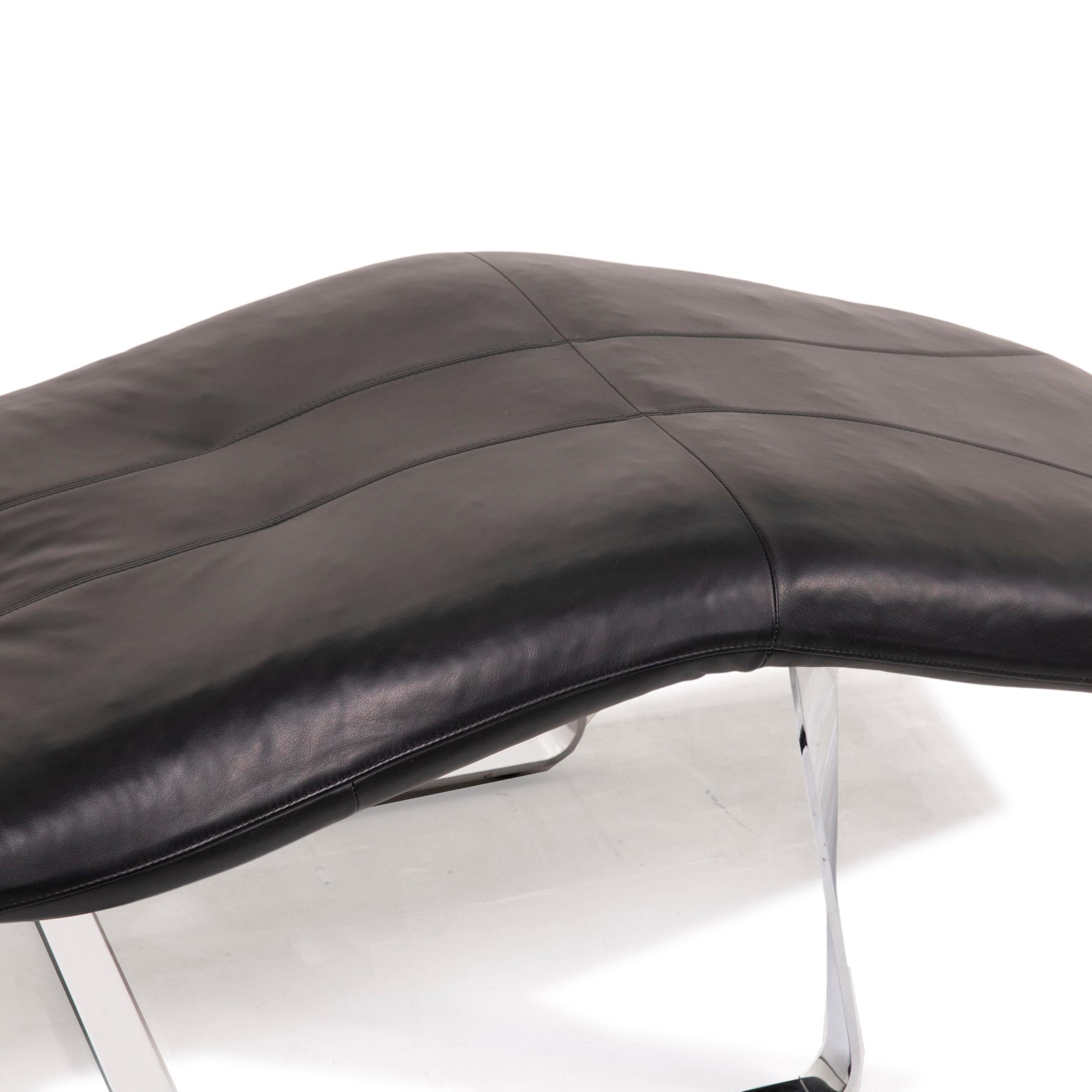 Modern Rolf Benz LC 360 Leather Lounger Black