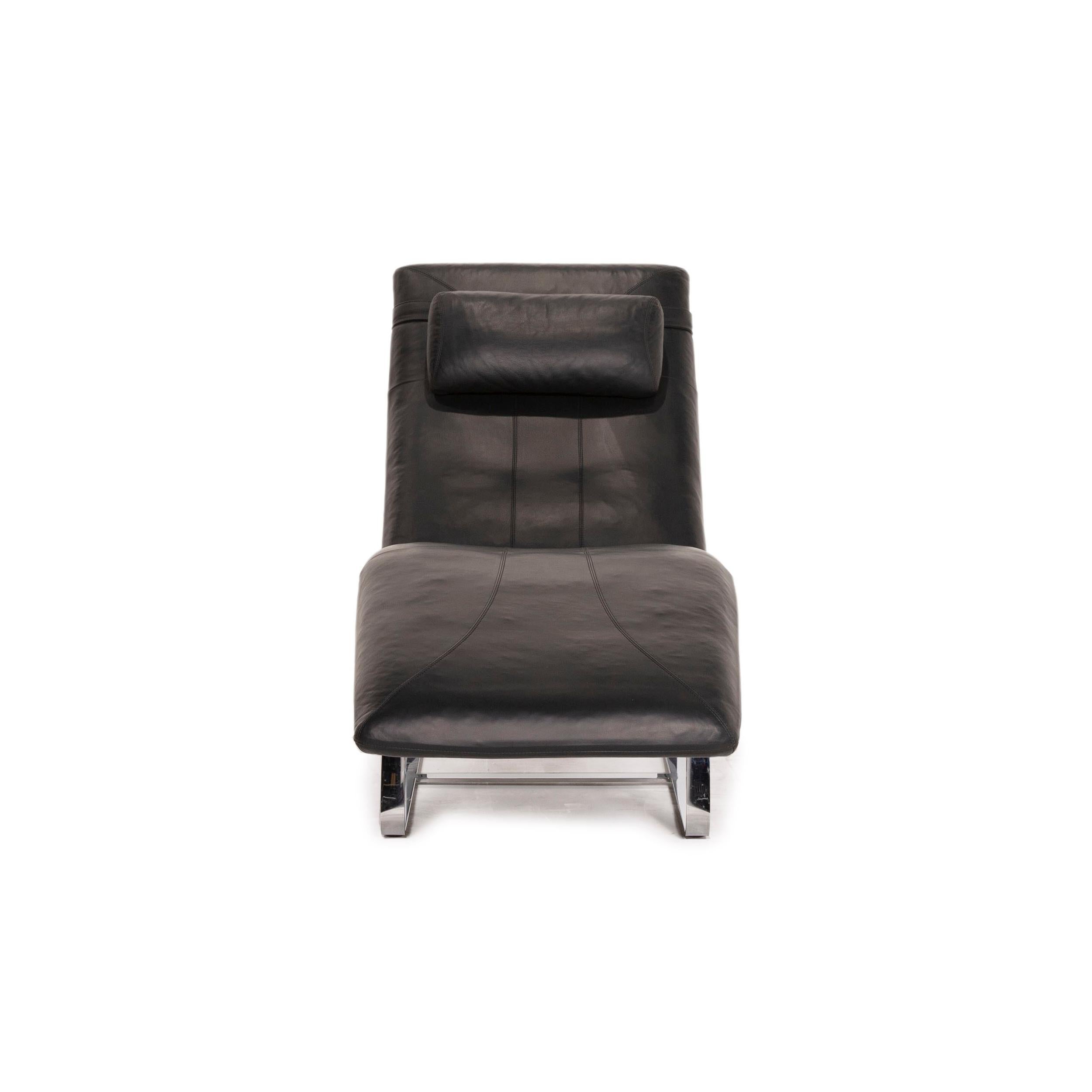 Rolf Benz LC 360 Leather Lounger Black 1