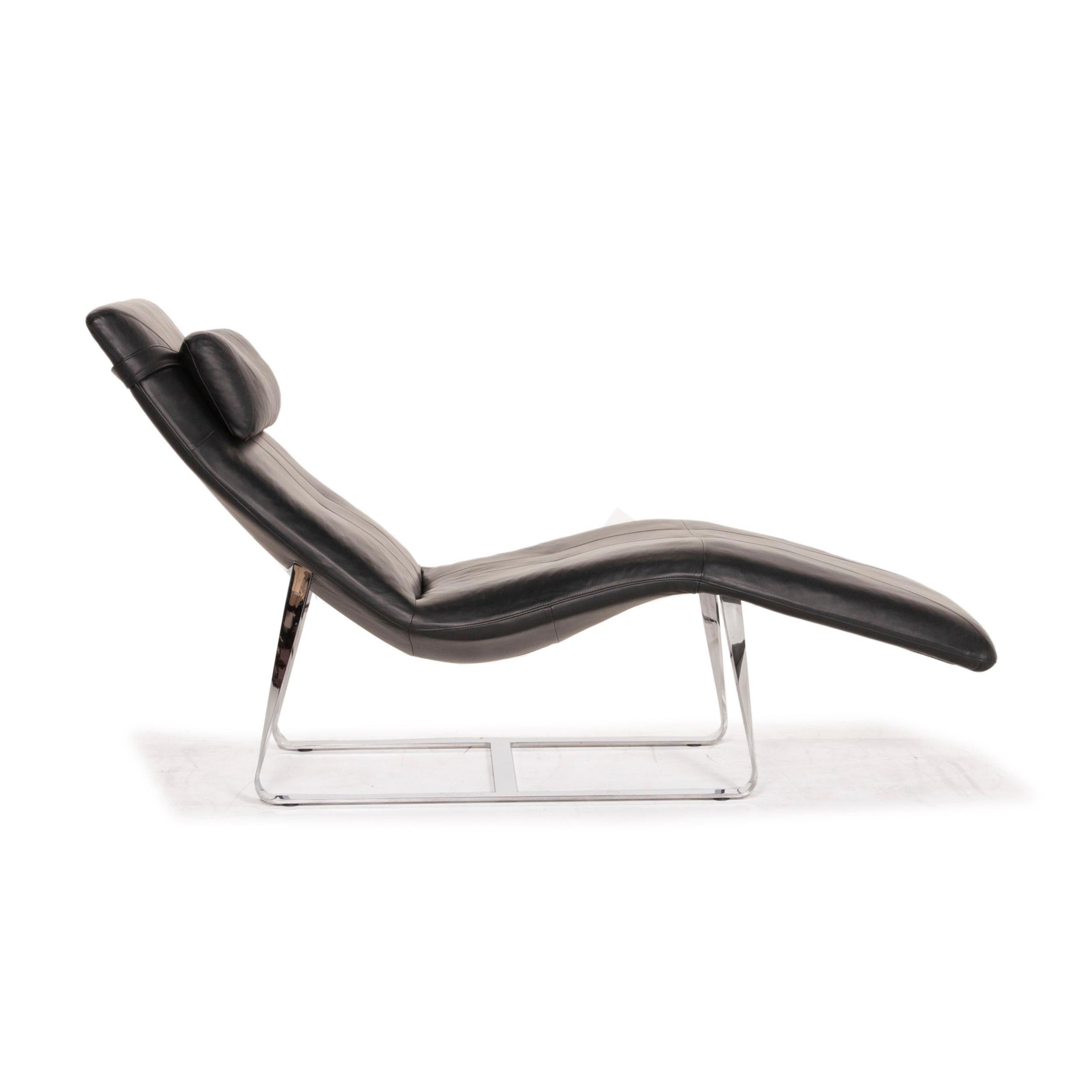 Rolf Benz LC 360 Leather Lounger Black 2