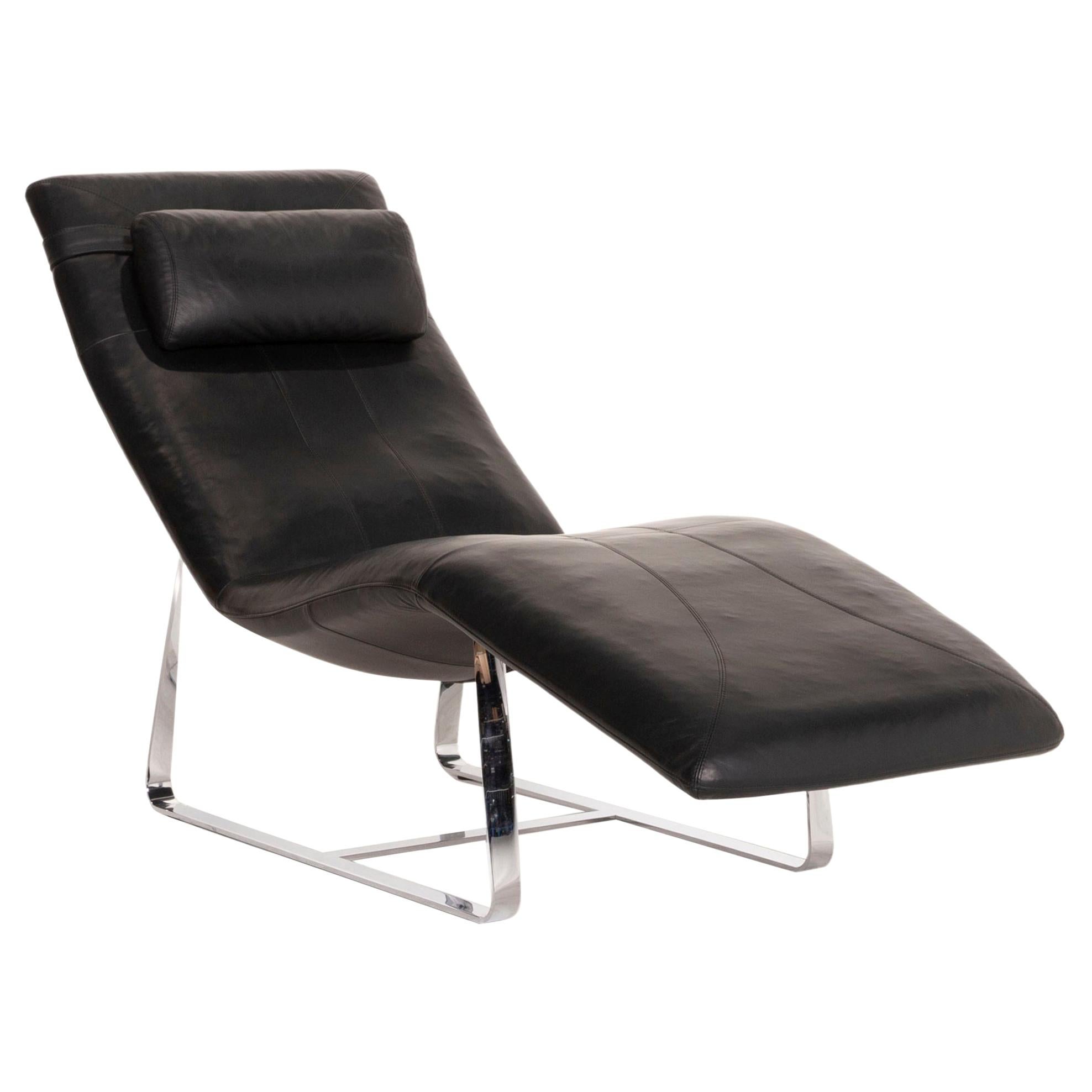 Rolf Benz LC 360 Leather Lounger Black