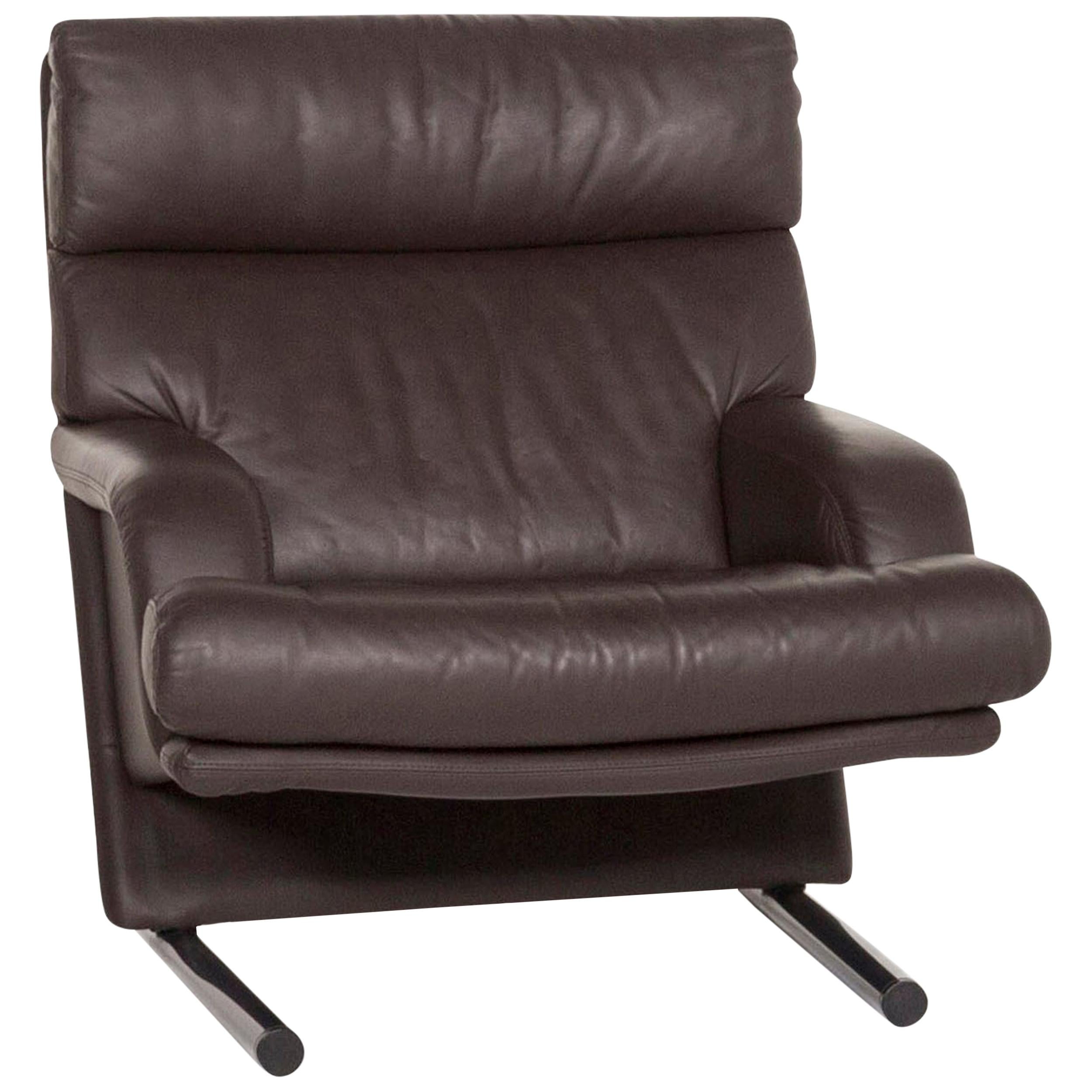 Rolf Benz Leather Armchair Brown Dark Brown Club Armchair For Sale