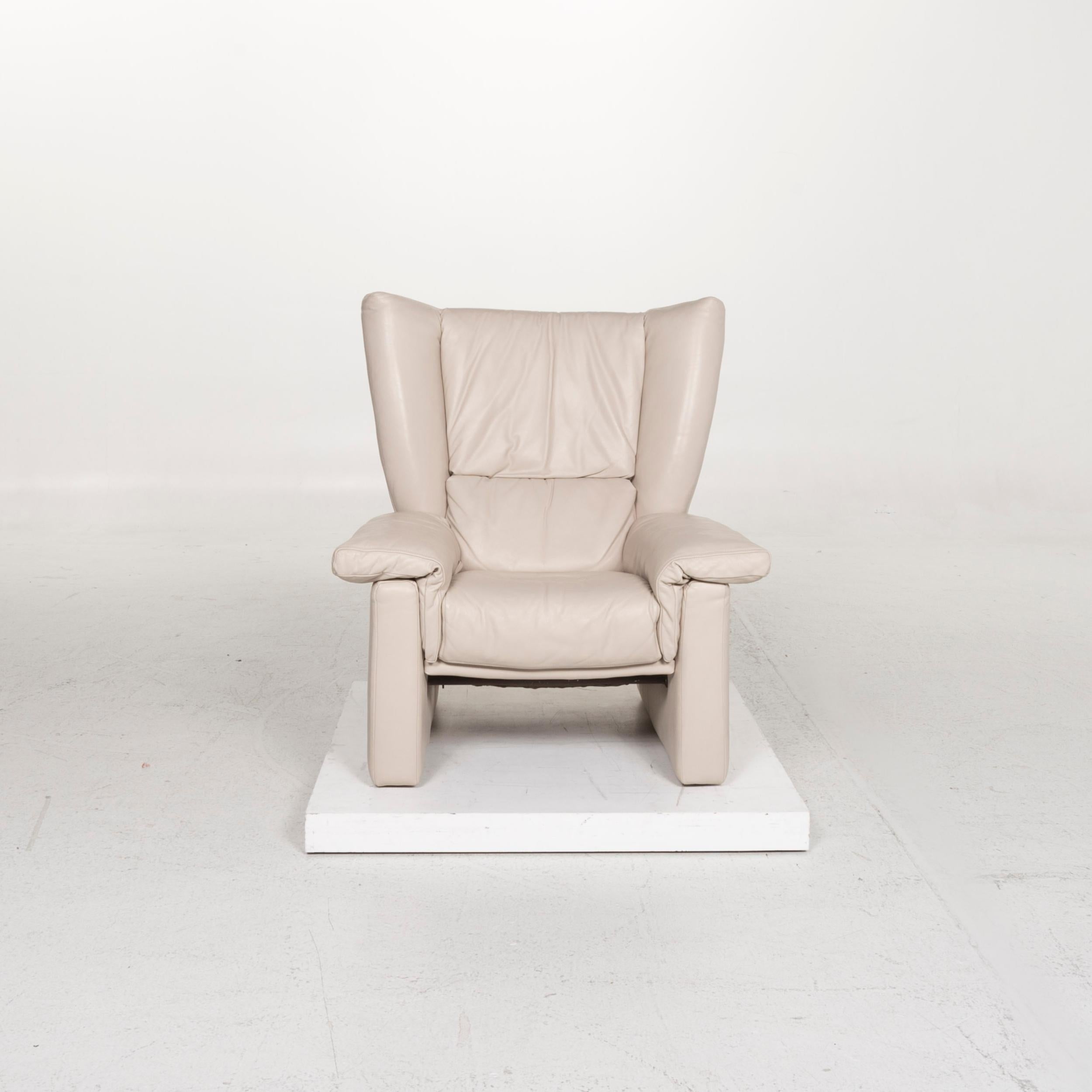 Contemporary Rolf Benz Leather Armchair Gray