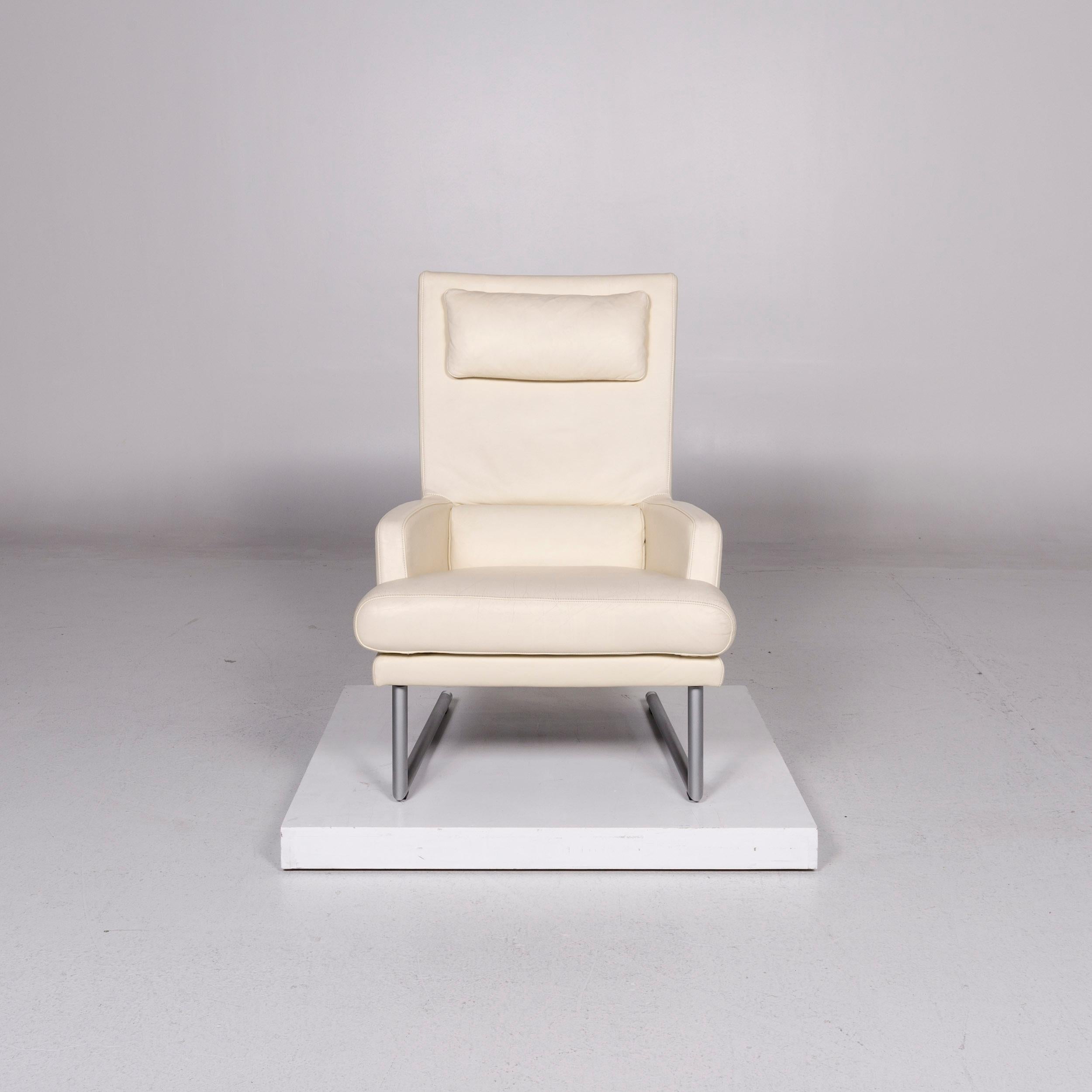 We bring to you a Rolf Benz leather armchair incl. stool cream.

 Product measurements in centimeters:
 
Depth 86
Width 71
Height 102
Seat-height 43
Rest-height 53
Seat-depth 53
Seat-width 52
Back-height 61.
 