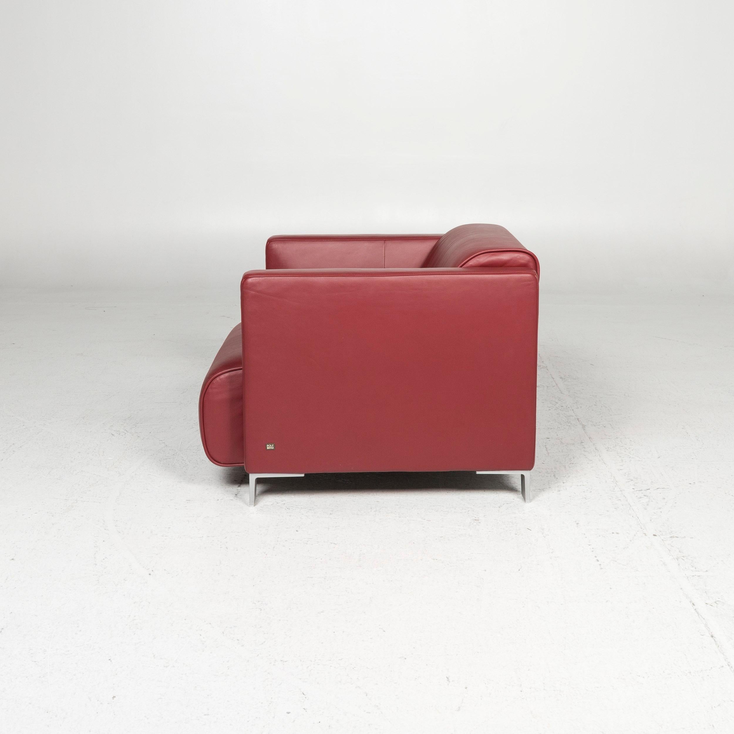 Rolf Benz Leather Armchair Red For Sale 4