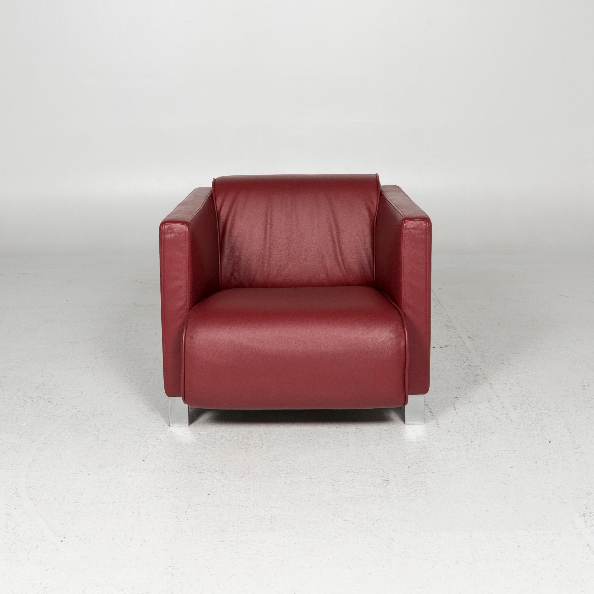 We bring to you a Rolf Benz leather armchair red.

 

 Product measurements in centimeters:
 

Depth 95
Width 78
Height 70
Seat-height 38
Rest-height 65
Seat-depth 61
Seat-width 58
Back-height 33.