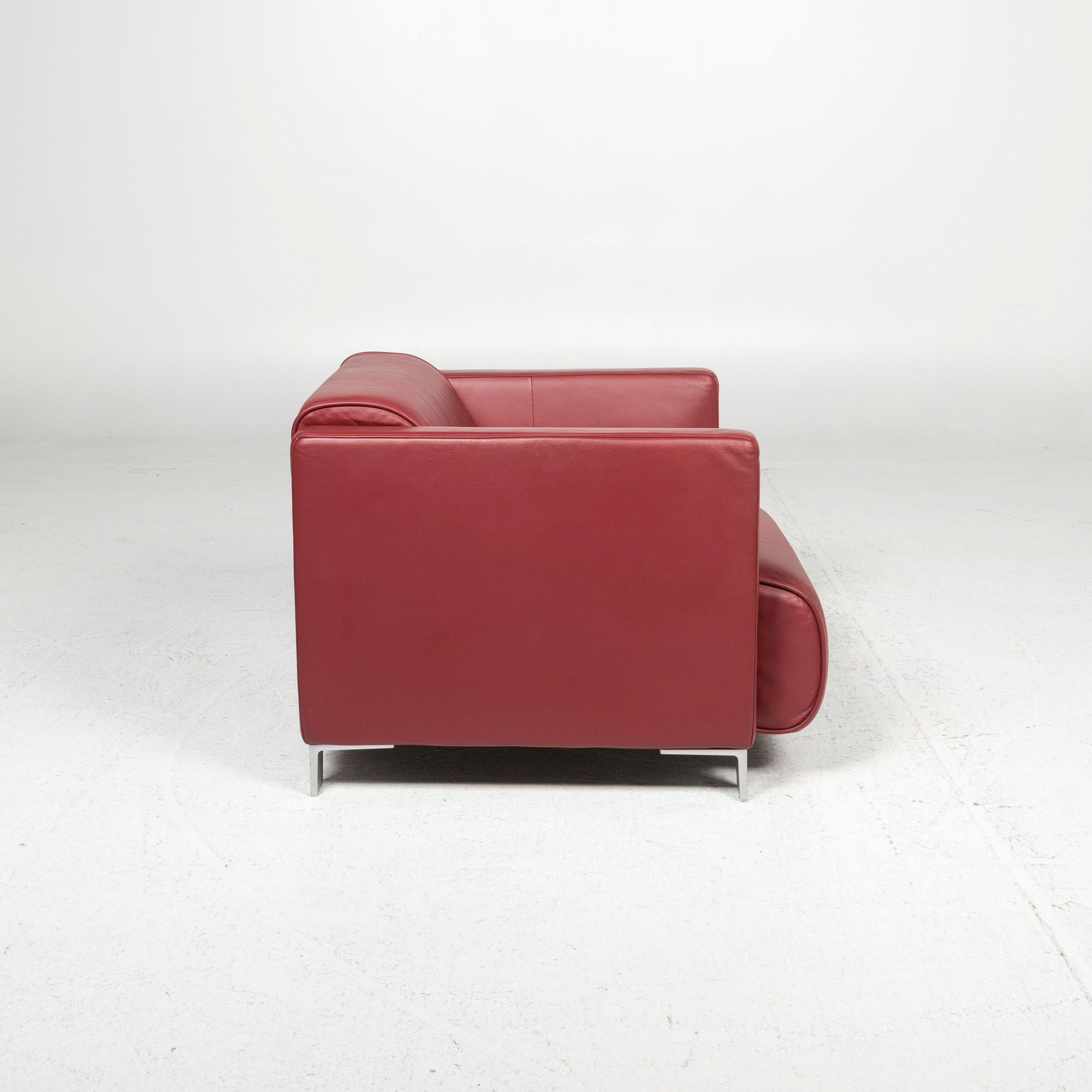 Rolf Benz Leather Armchair Red For Sale 2