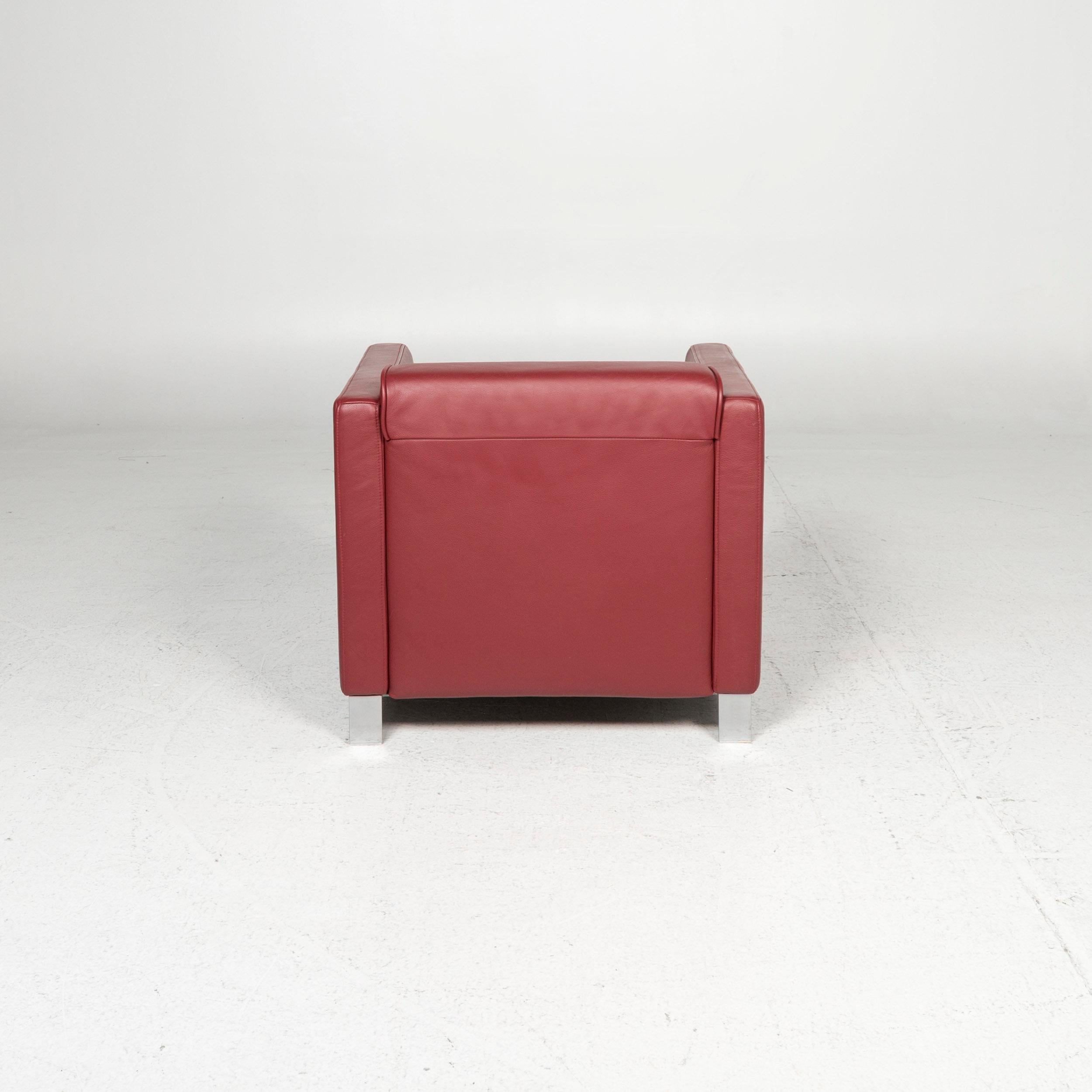 Rolf Benz Leather Armchair Red For Sale 3