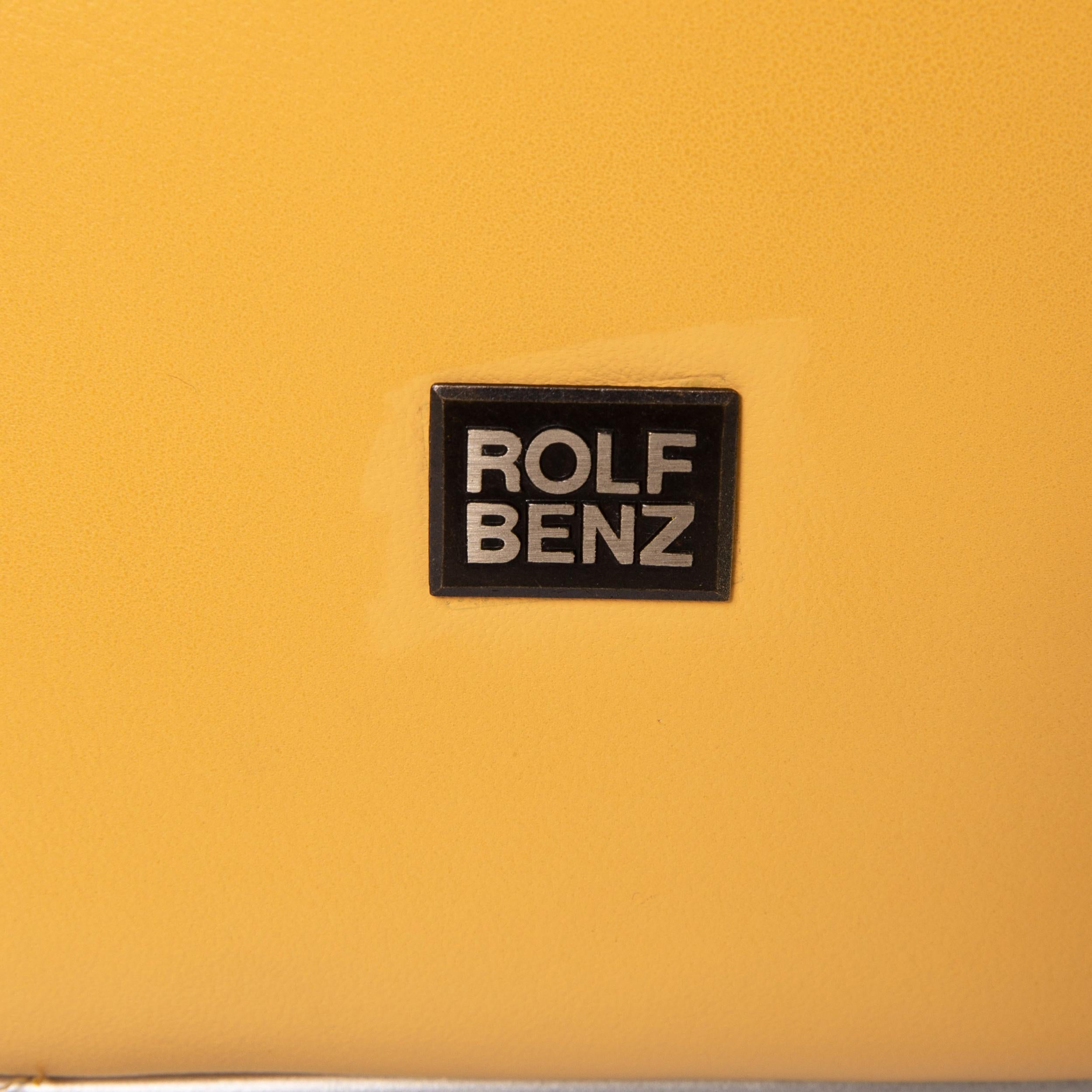 Contemporary Rolf Benz Leather Armchair Yellow For Sale