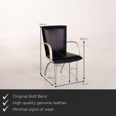 Rolf Benz Leather Chair Blue Cream Dining Chair